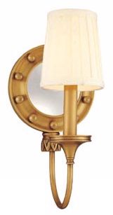 Hamilton One Light 12 1/4" High Gold Aged Brass Wall Sconce