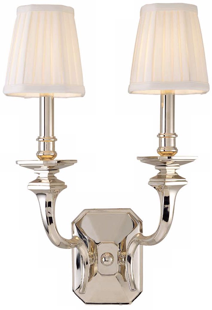 Arlington Double Light 18 3/4” High Nickel Wall Sconce