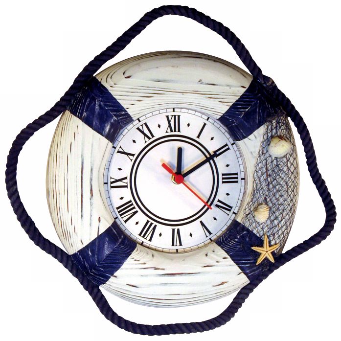 Seaside Life Saver 15" Wide Decorative Wall Clock