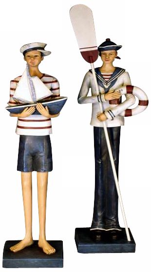 2 Sailor Boy Figurines