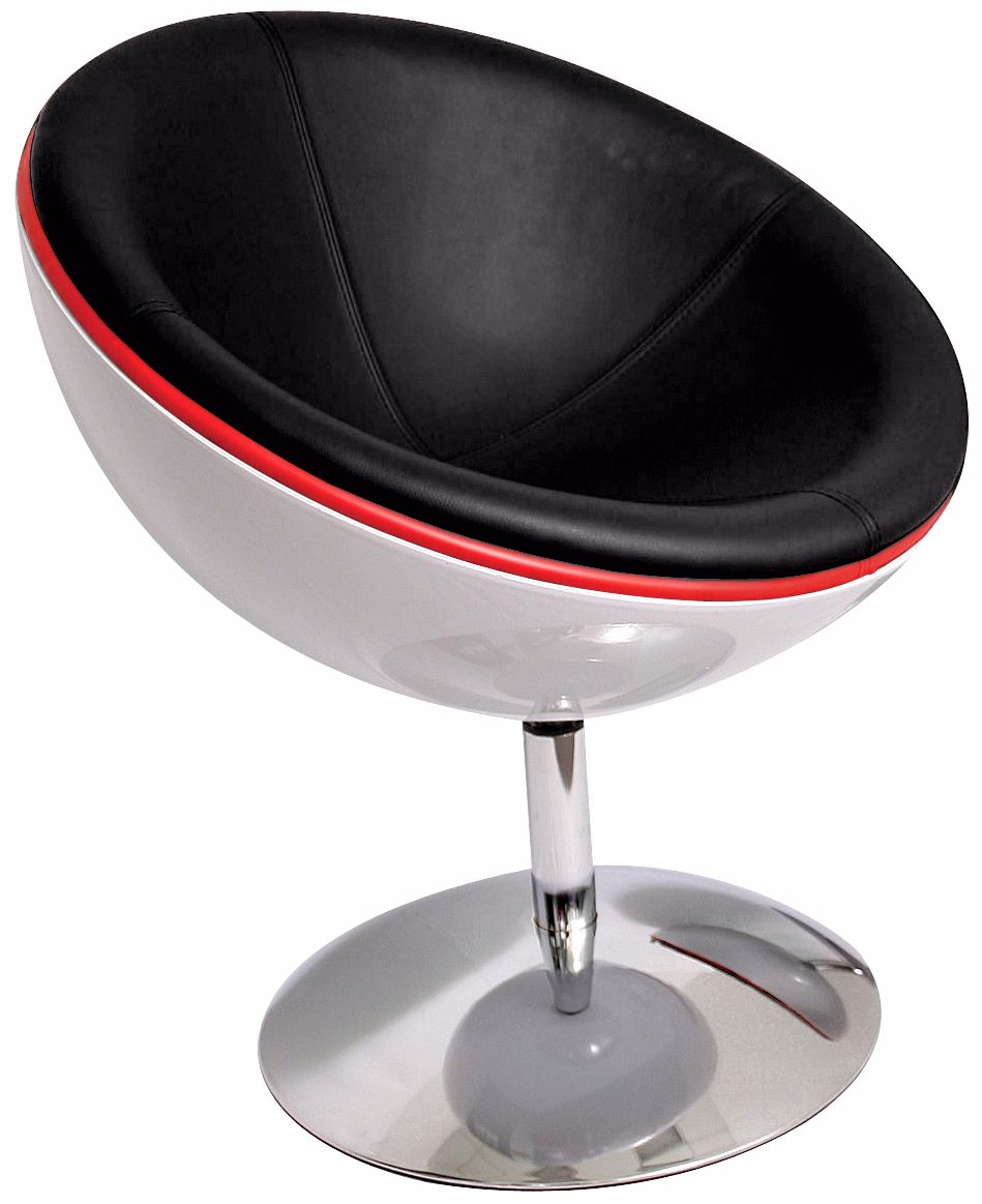 Black Lunar Lounger Contemporary Swivel Chair