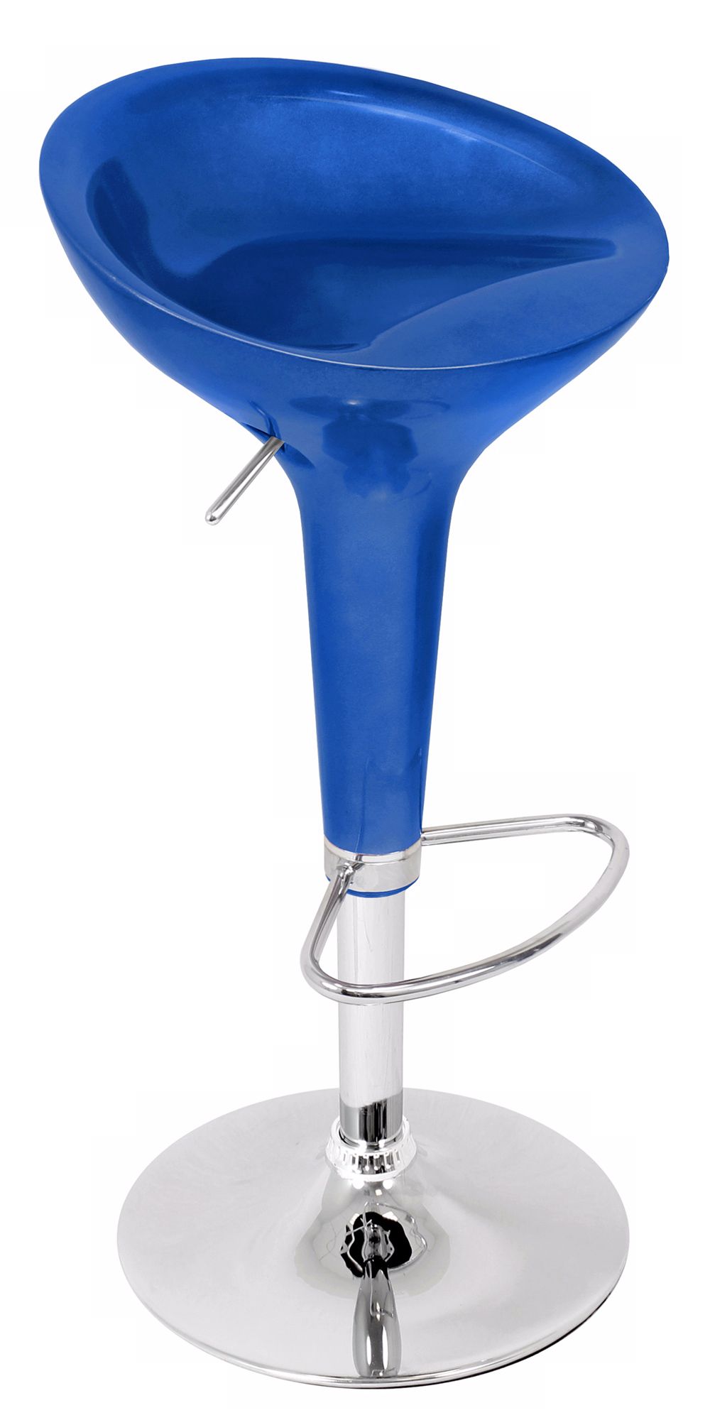 Metallic Blue Scooper Adjustable Bar or Counter Stool