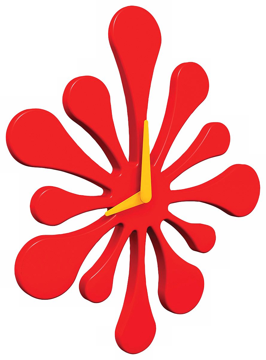 Red Splat 21" Wide Wall Clock