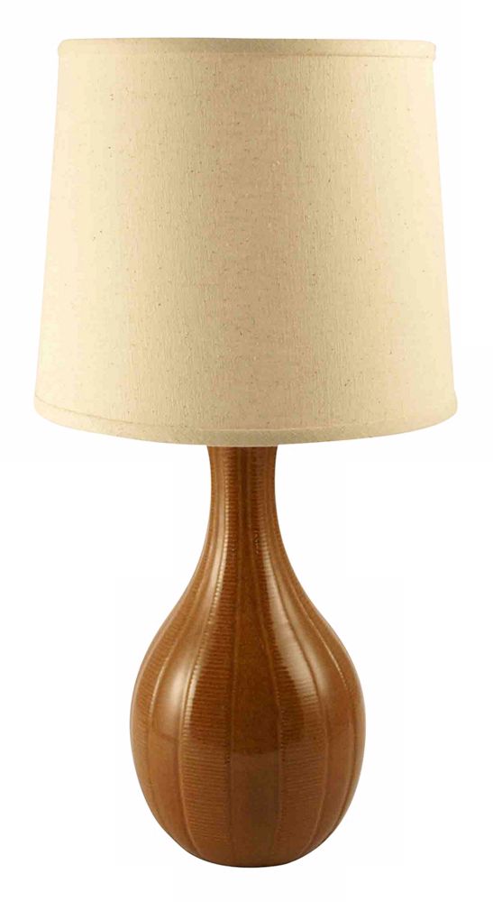Haeger Potteries Caramel Gourd Ceramic Table Lamp