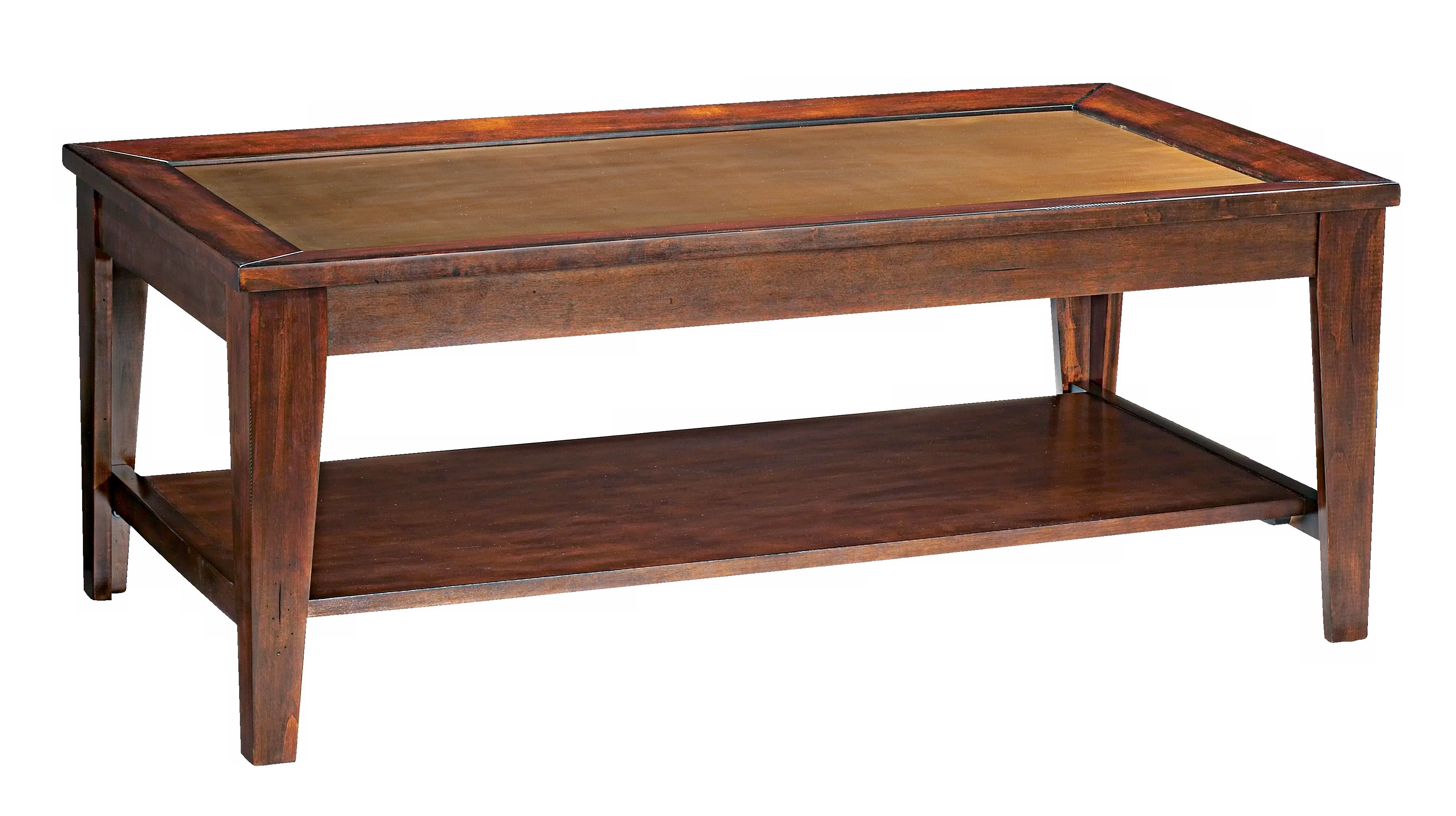 Espresso Finish Copper Top Cocktail Table