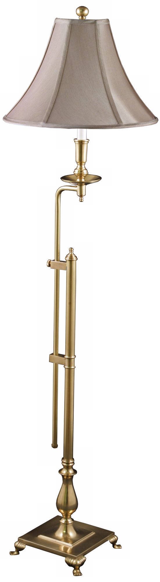 Antique Brass Adjustable Height Floor Lamp