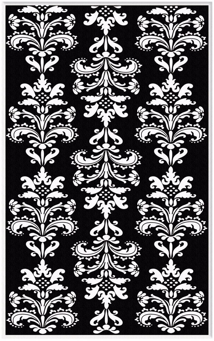 Damascus Black and White Area Rug