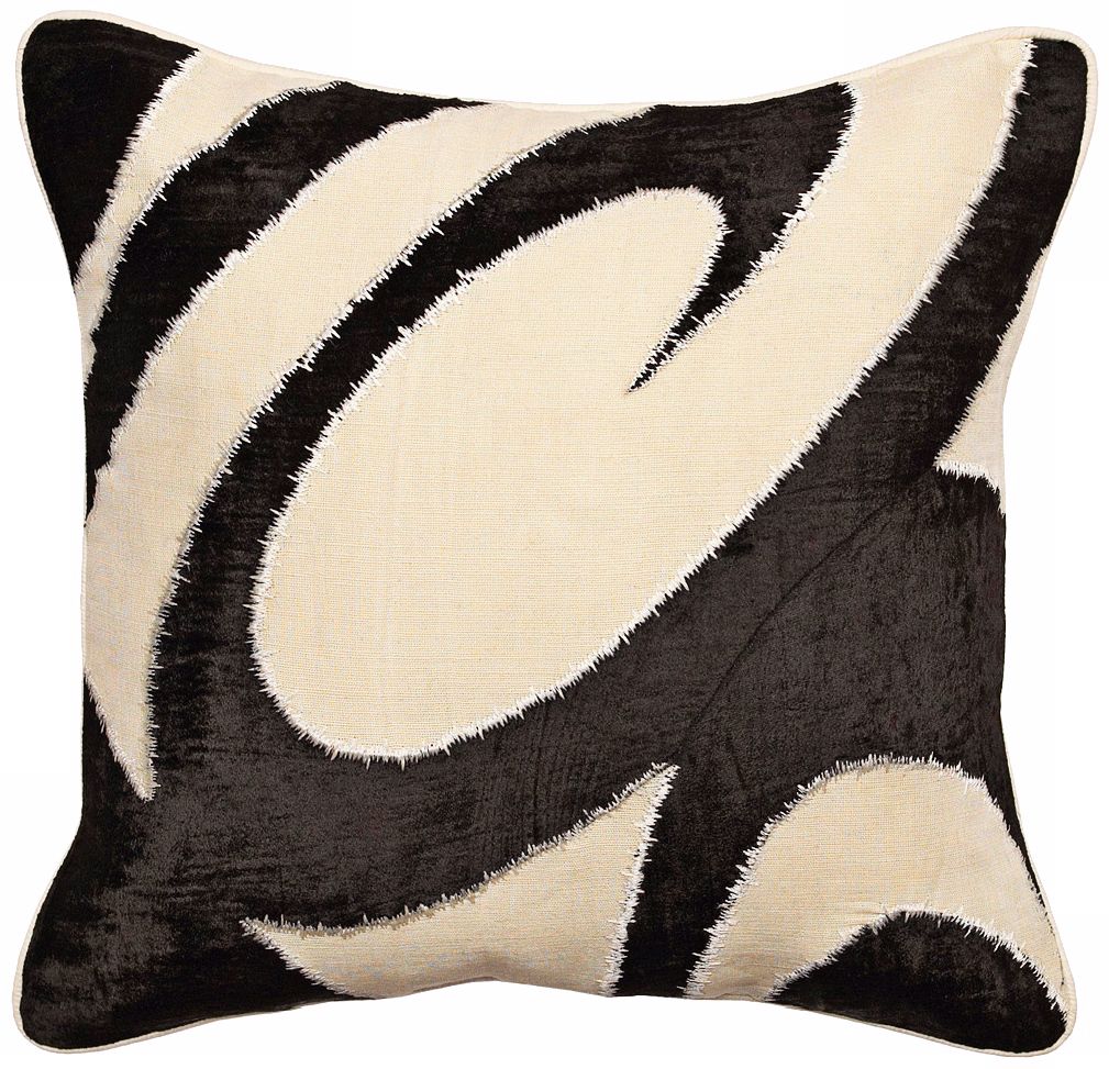 Black and White Big Swirl Pillow