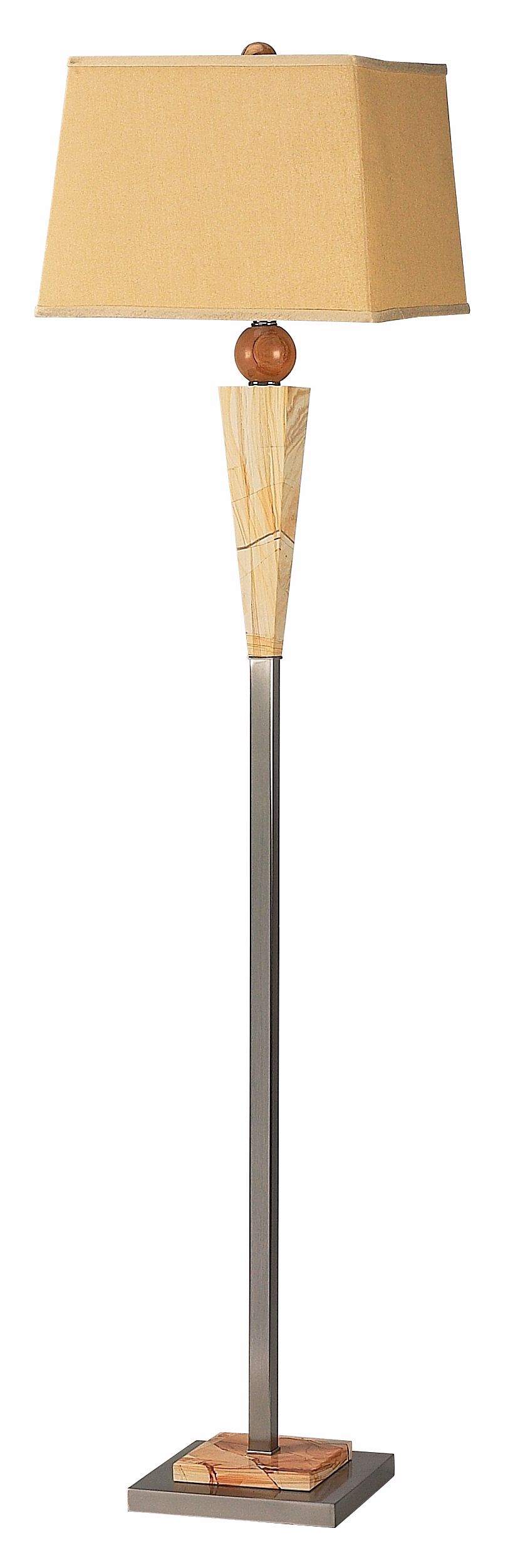 Teakwood and Onyx Floor Lamp