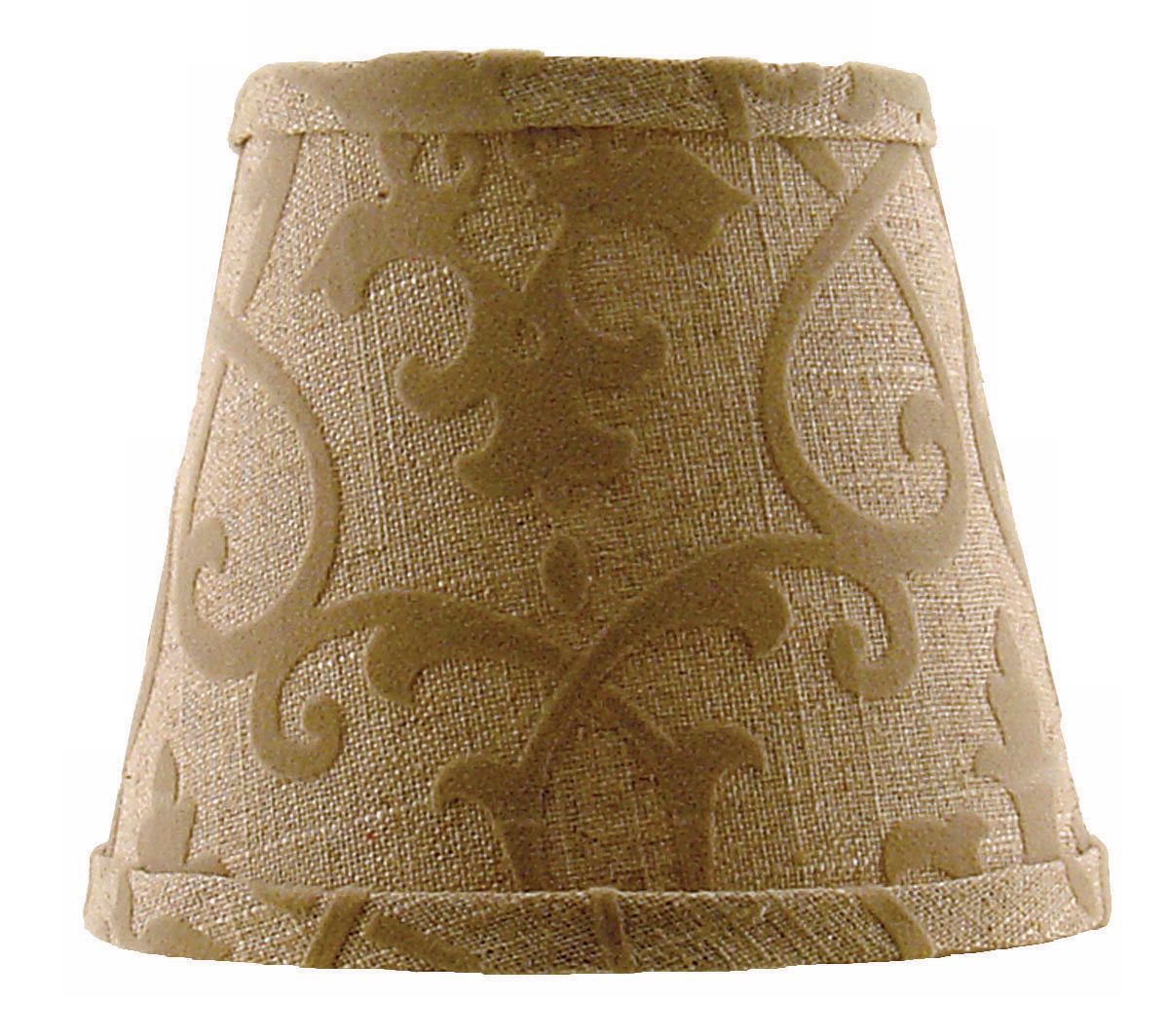 Tan Linen Flocked Lamp Shade 10x18x13 (Spider)