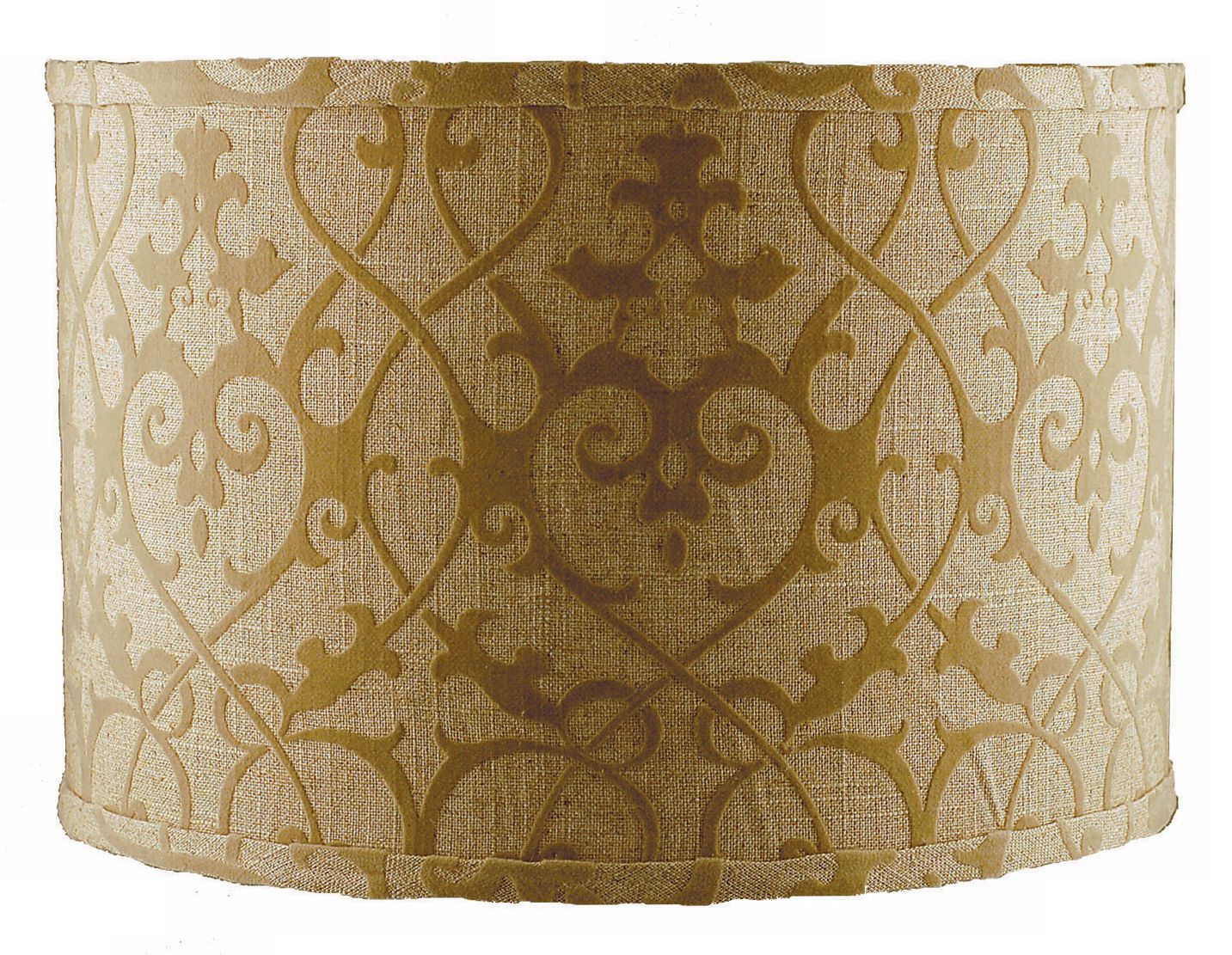 Set of 6 Tan Linen Flocked Shades 5x5x4.5 (Clip-On)