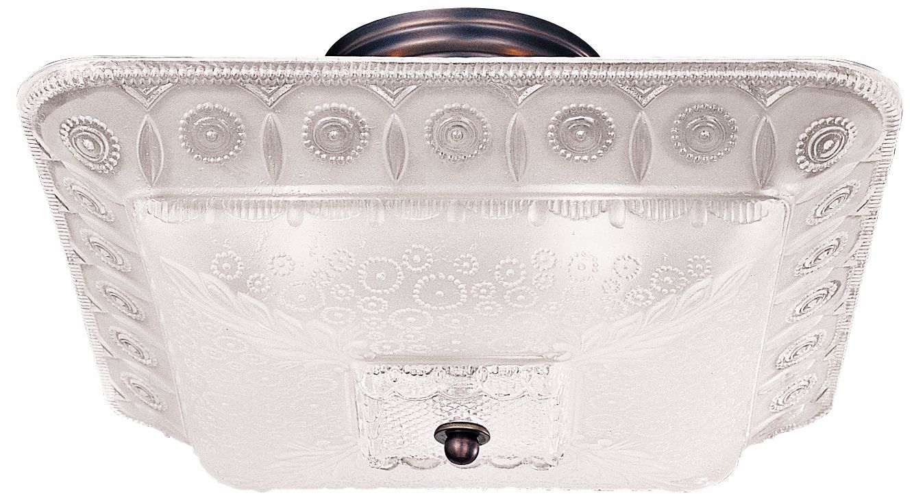 Americana Square Glass 14" Wide Ceiling Light Fixture