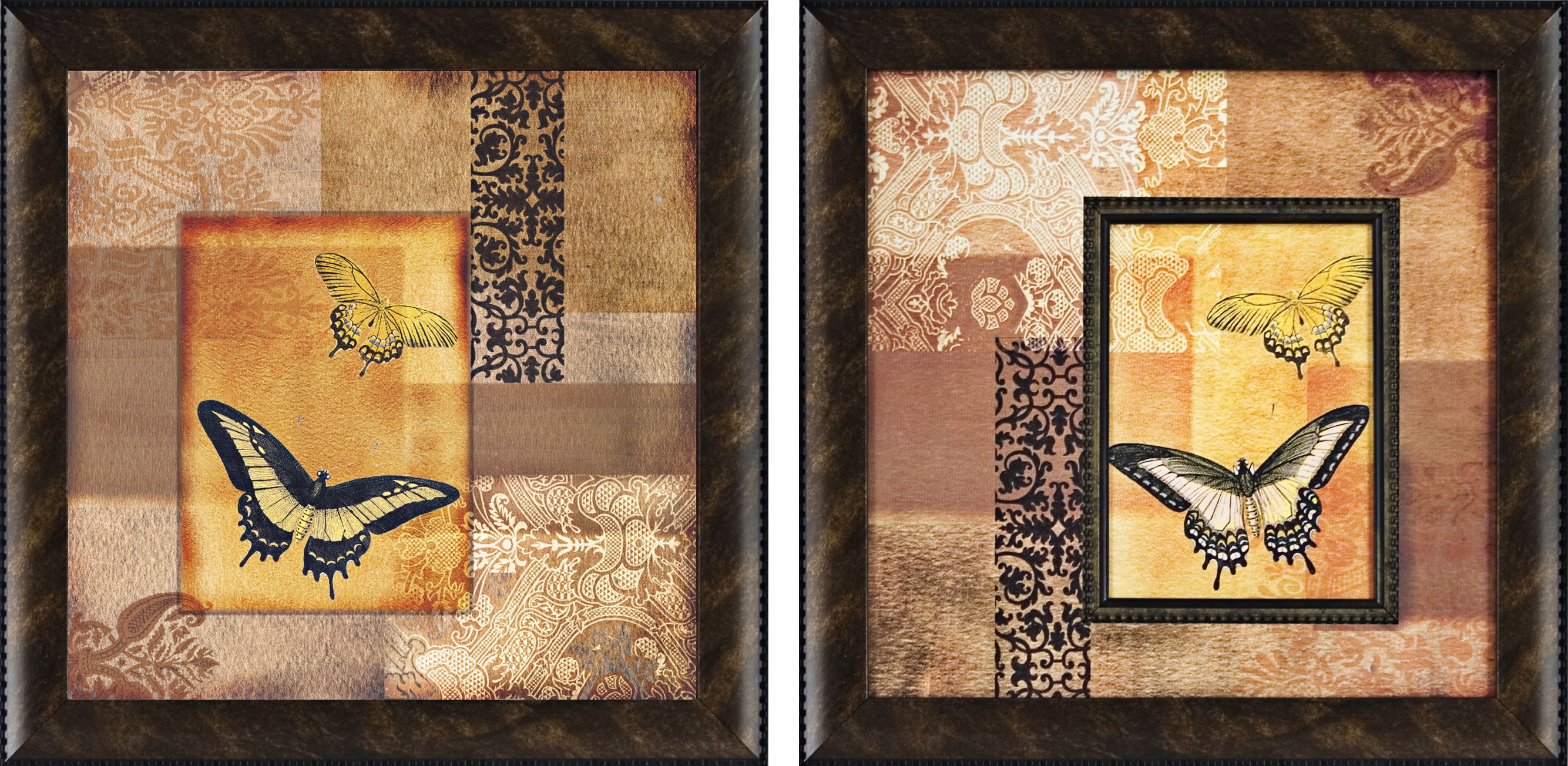 Set of 2 Summer Butterflies Wall Art Prints