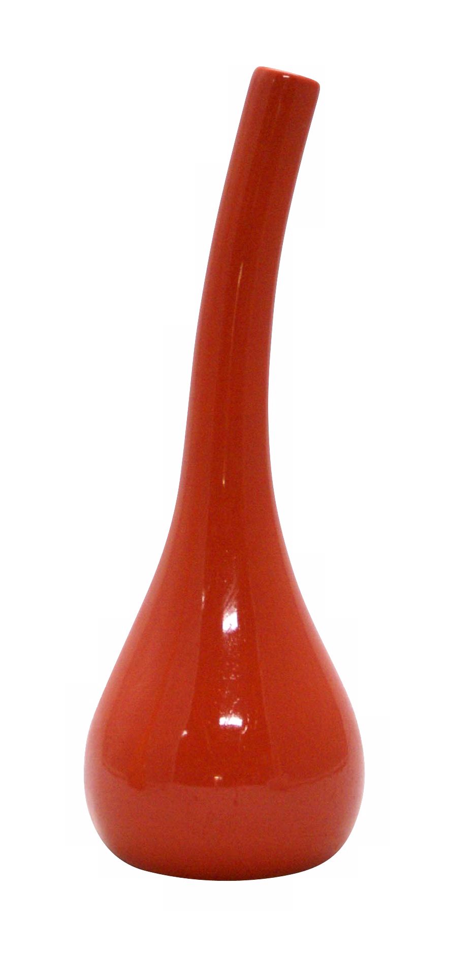 Haeger Potteries Orange Glaze Bent Bottle Ceramic Vase