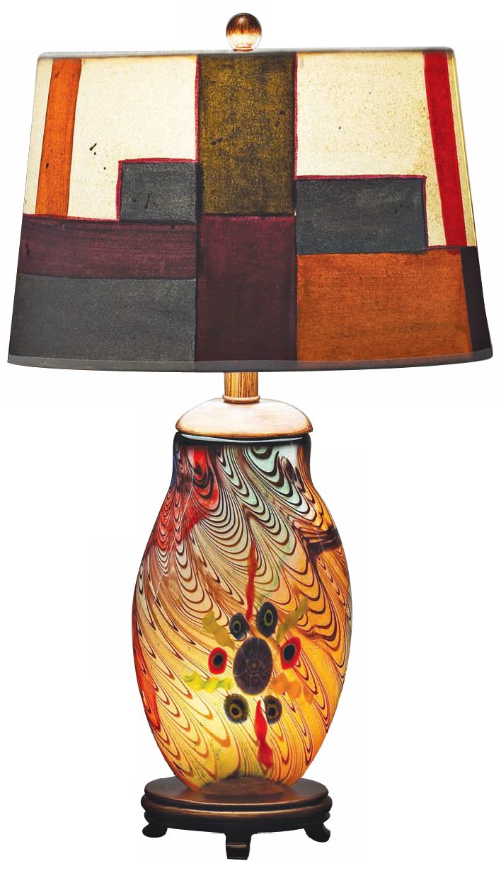Lite Source Doxy Art Glass Night Light Earth Shd Table Lamp