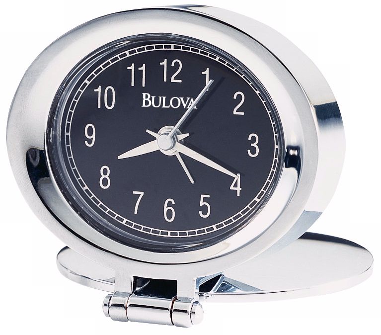 Bulova Chrome Adamo 2 3/4" Wide Clock