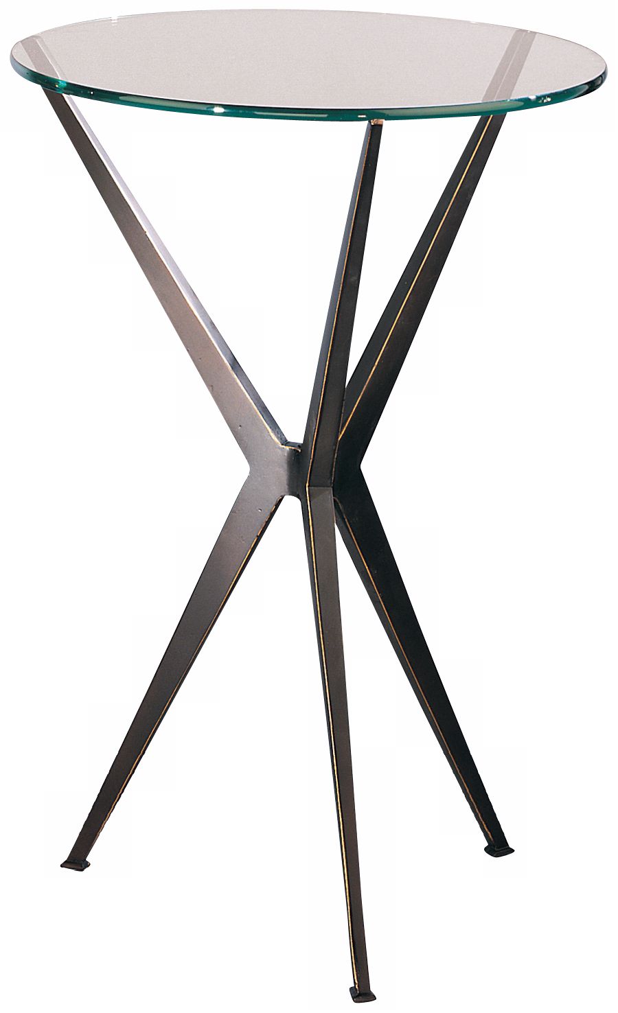 Robert Abbey Bronze Finish Tempered Glass Side Table