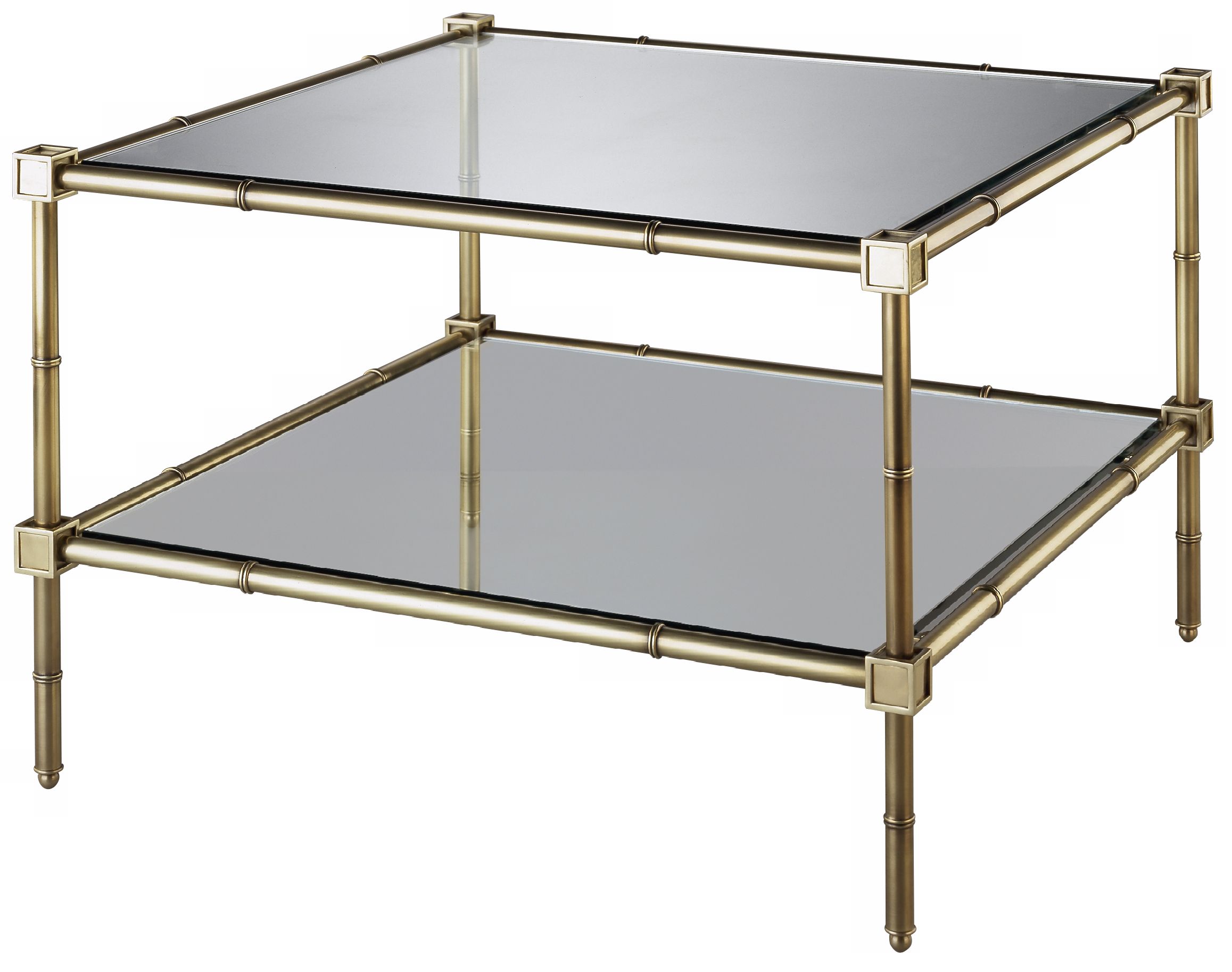 Jonathan Adler Meurice Antique Brass Two Tier Side Table