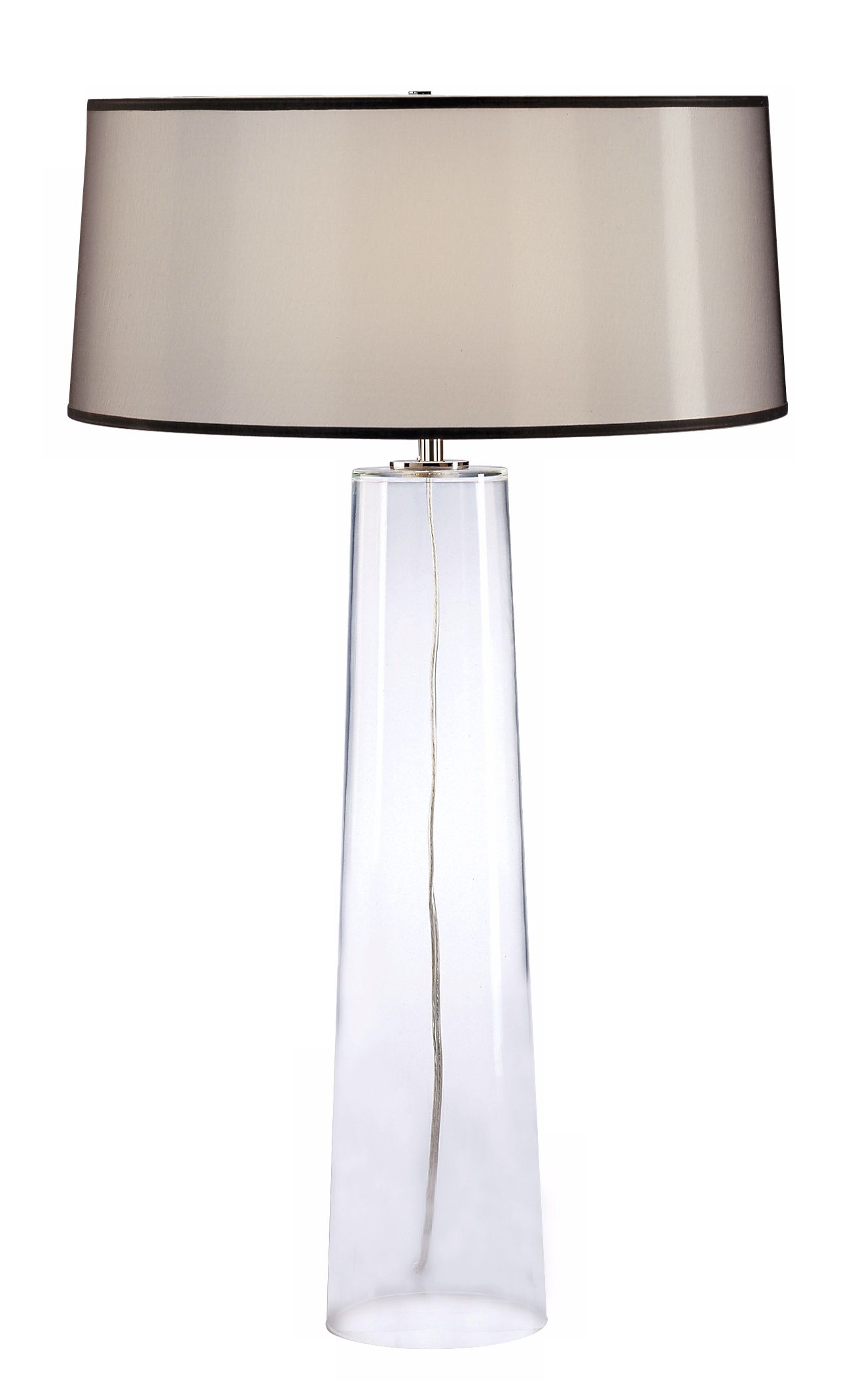 Robert Abbey Odelia Clear Glass Black Shade Table Lamp