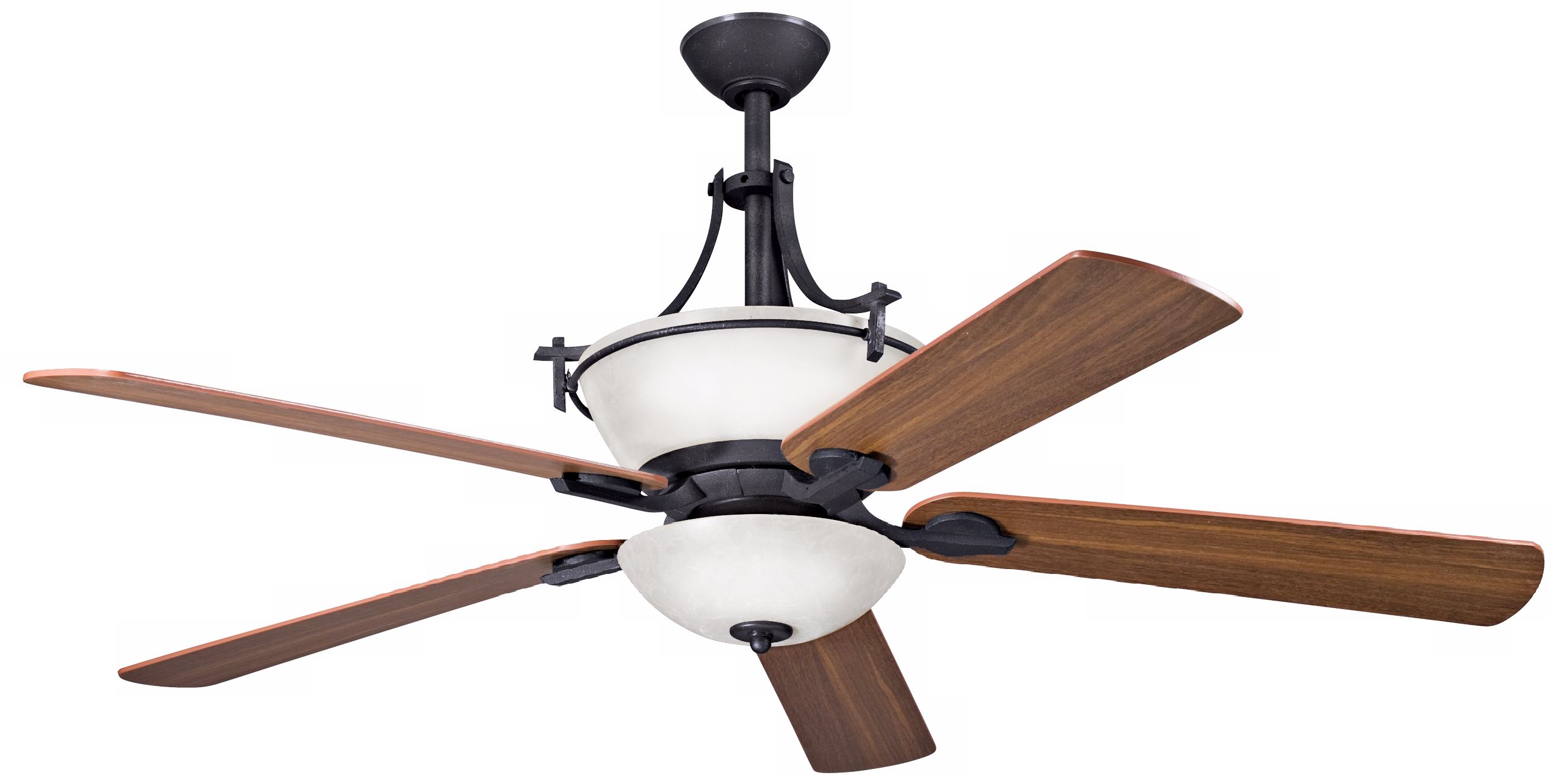 60" Olympia Distressed Black Ceiling Fan