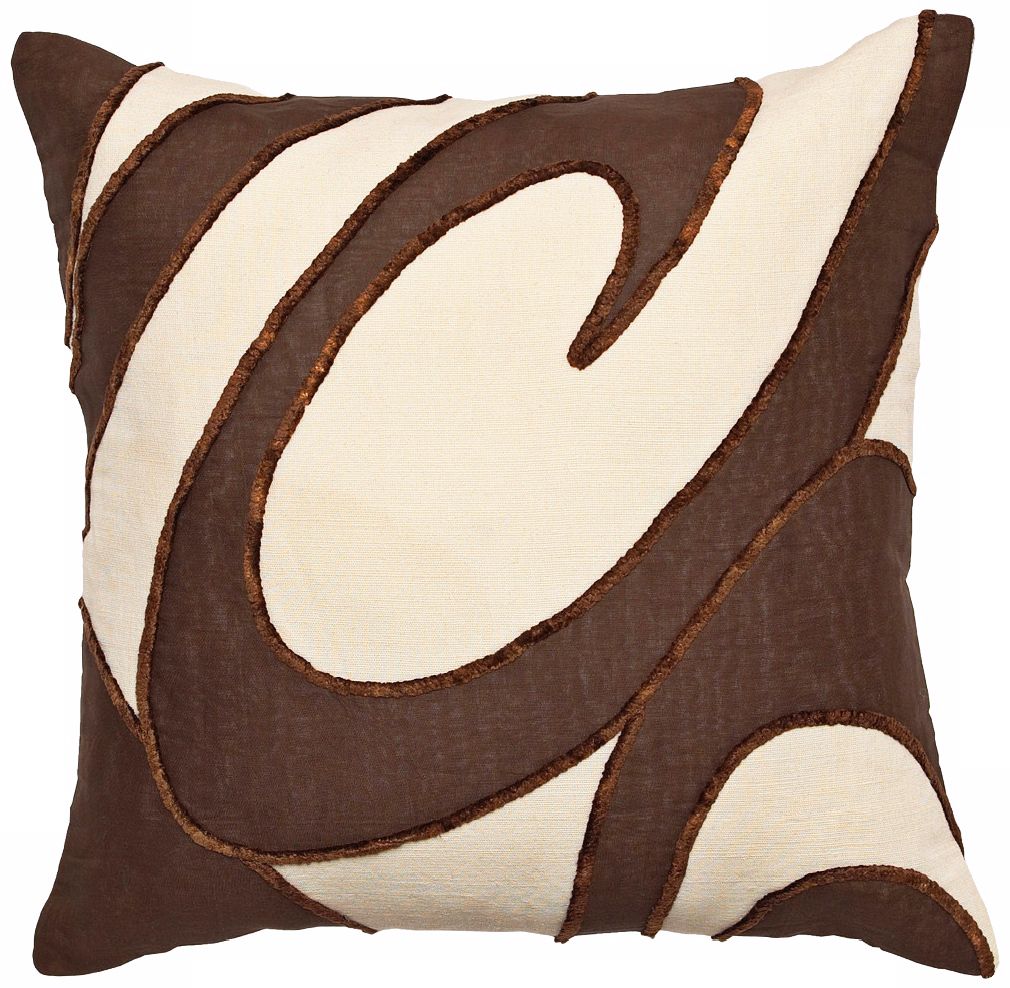 Chocolate Ecru Swirls Pillow