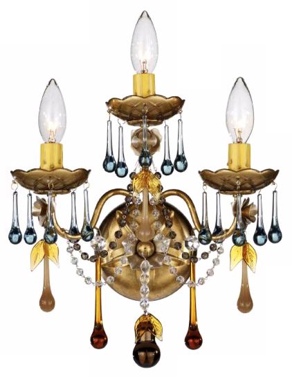 Schonbek Heirloom Gold Crystal Glass Wall Sconce