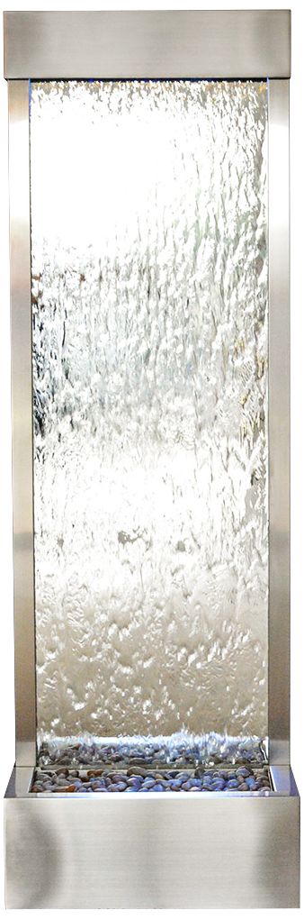 Silver Mirrored Gardenfall Steel Finish Rear Mount Fountain