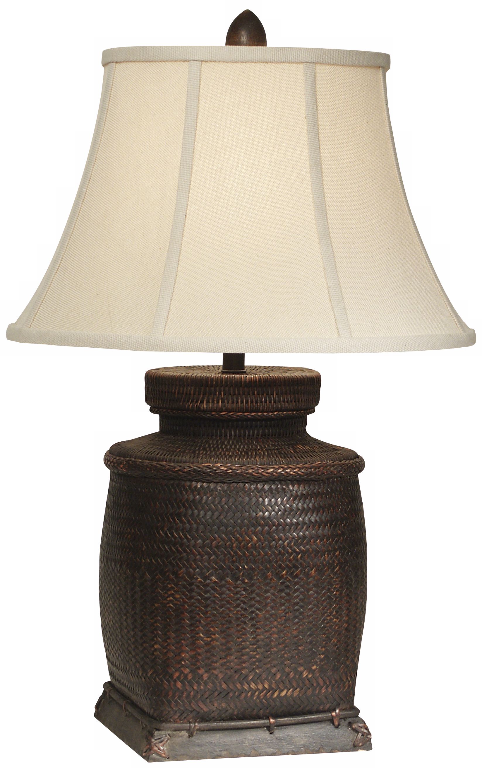 Antique Rice Bin Wicker Table Lamp by The Natural Light