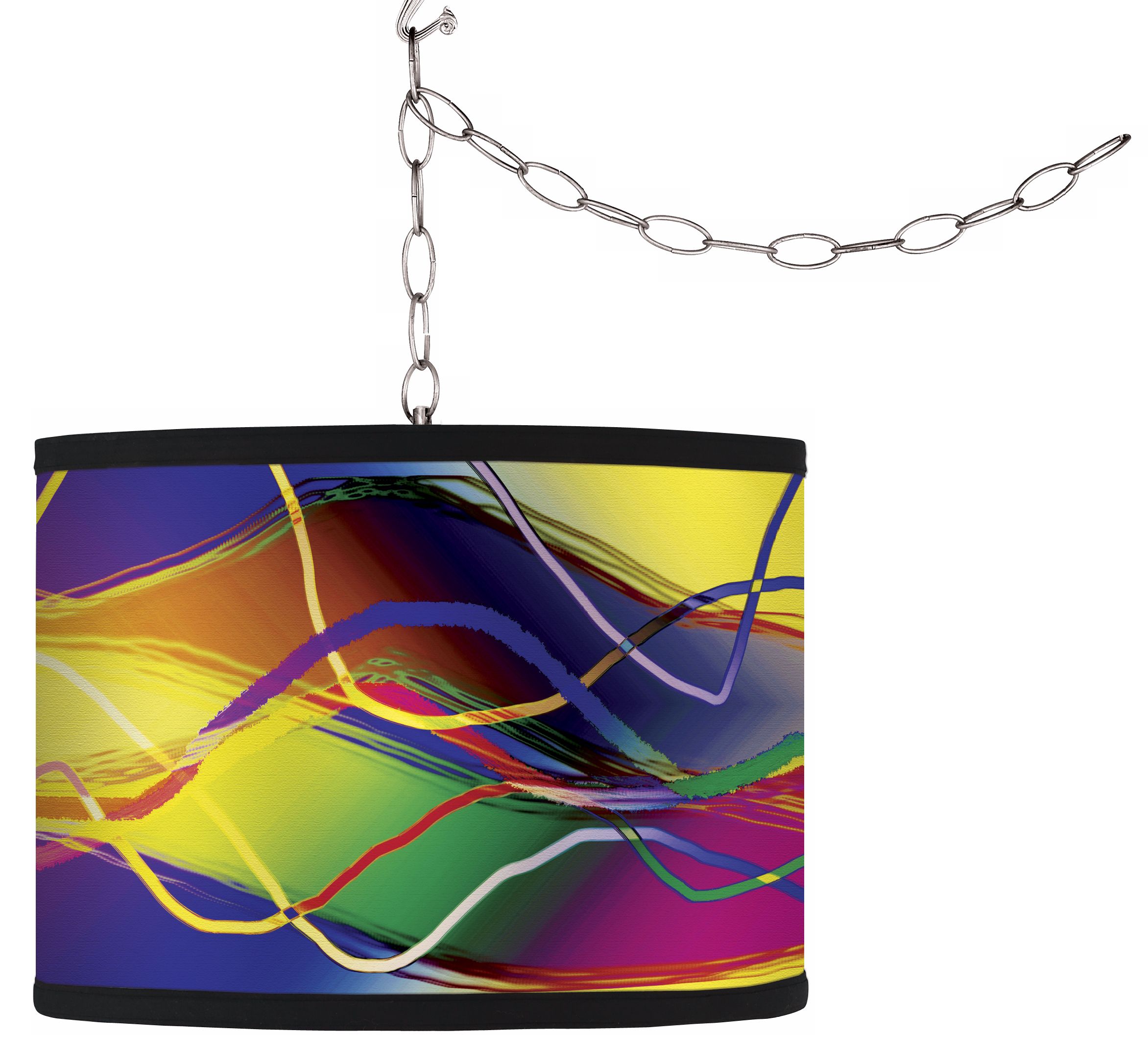 Swag Style Colors In Motion Shade Plug-In Chandelier