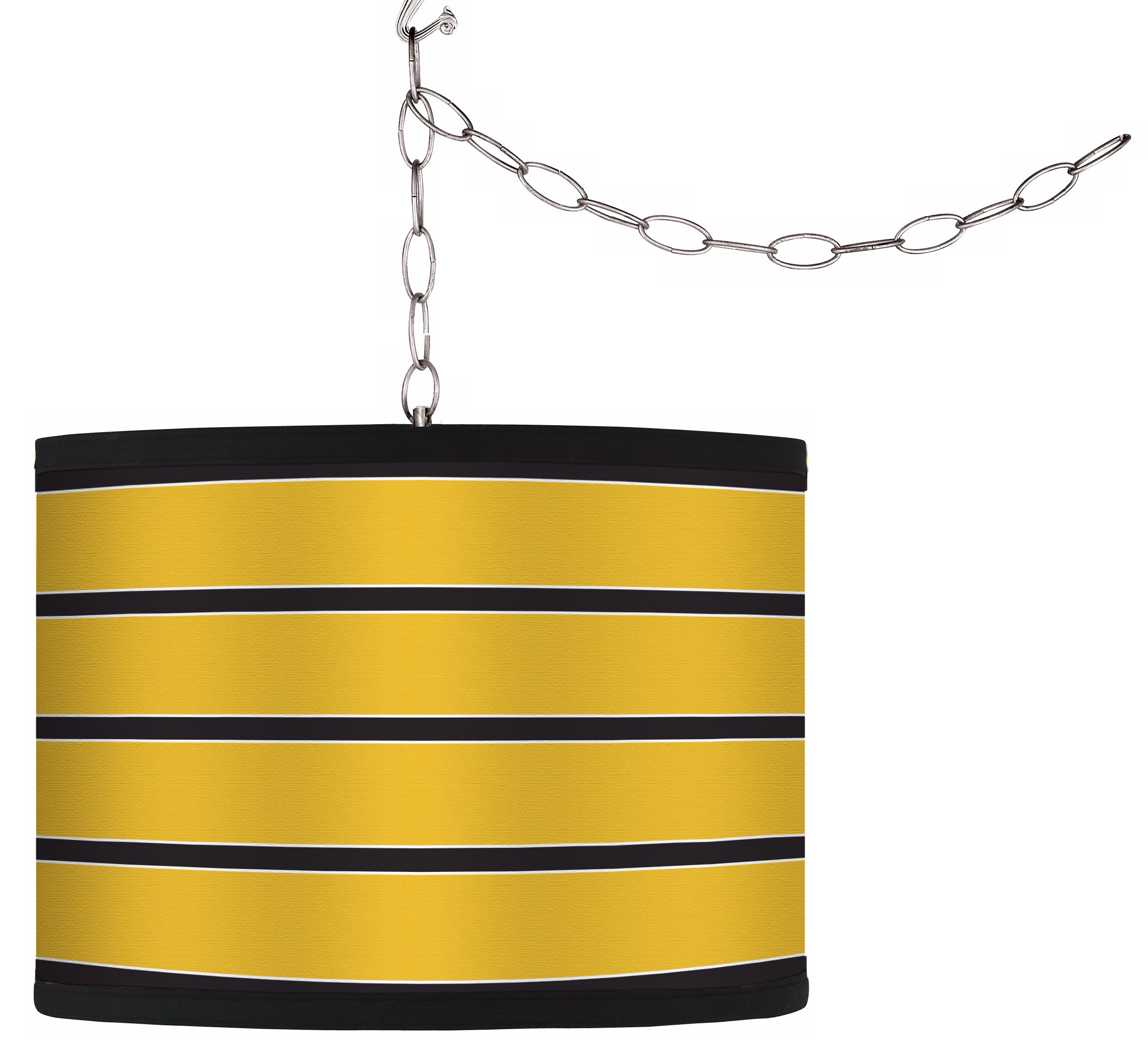 Swag Style Bumblebee Stripe Shade Plug-In Chandelier