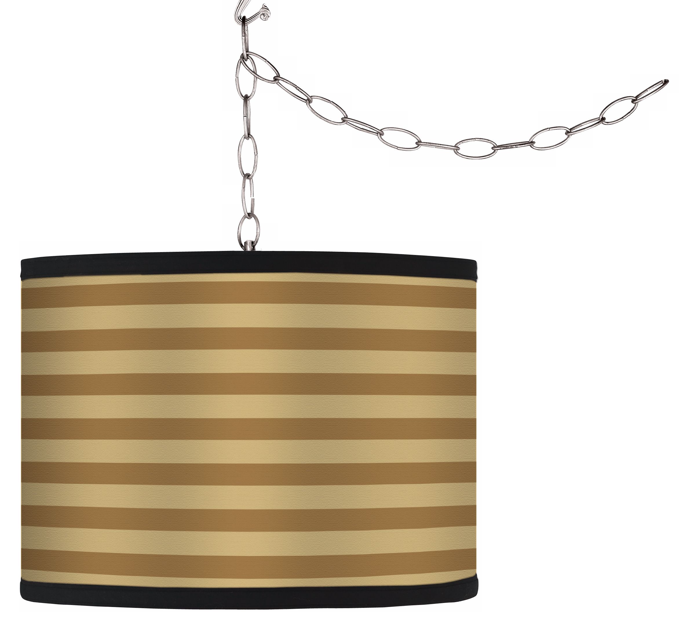 Swag Style Butterscotch Parallels Shade Plug-In Chandelier