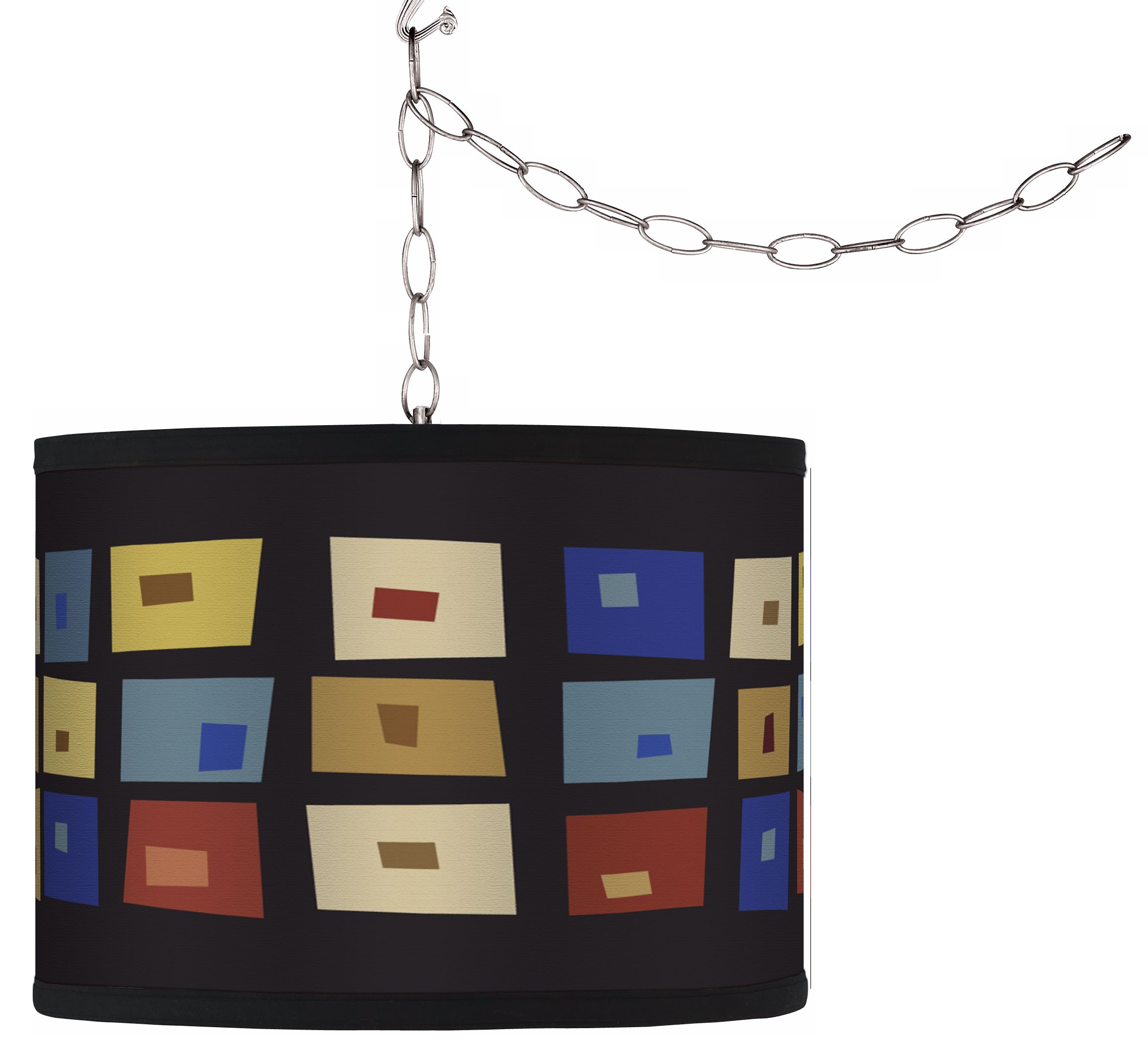 Swag Style Palette Squares Shade Plug-In Chandelier