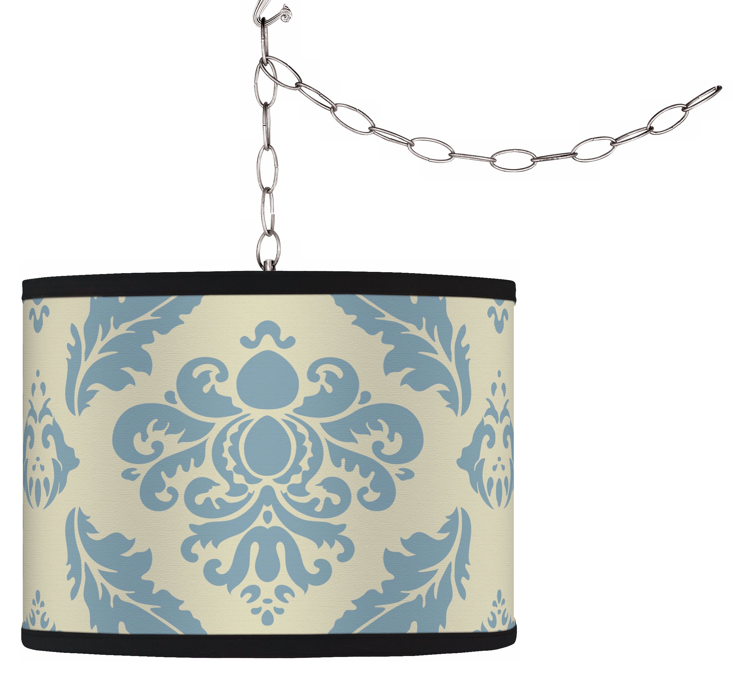 Swag Style Azure Crest Shade Plug-In Chandelier