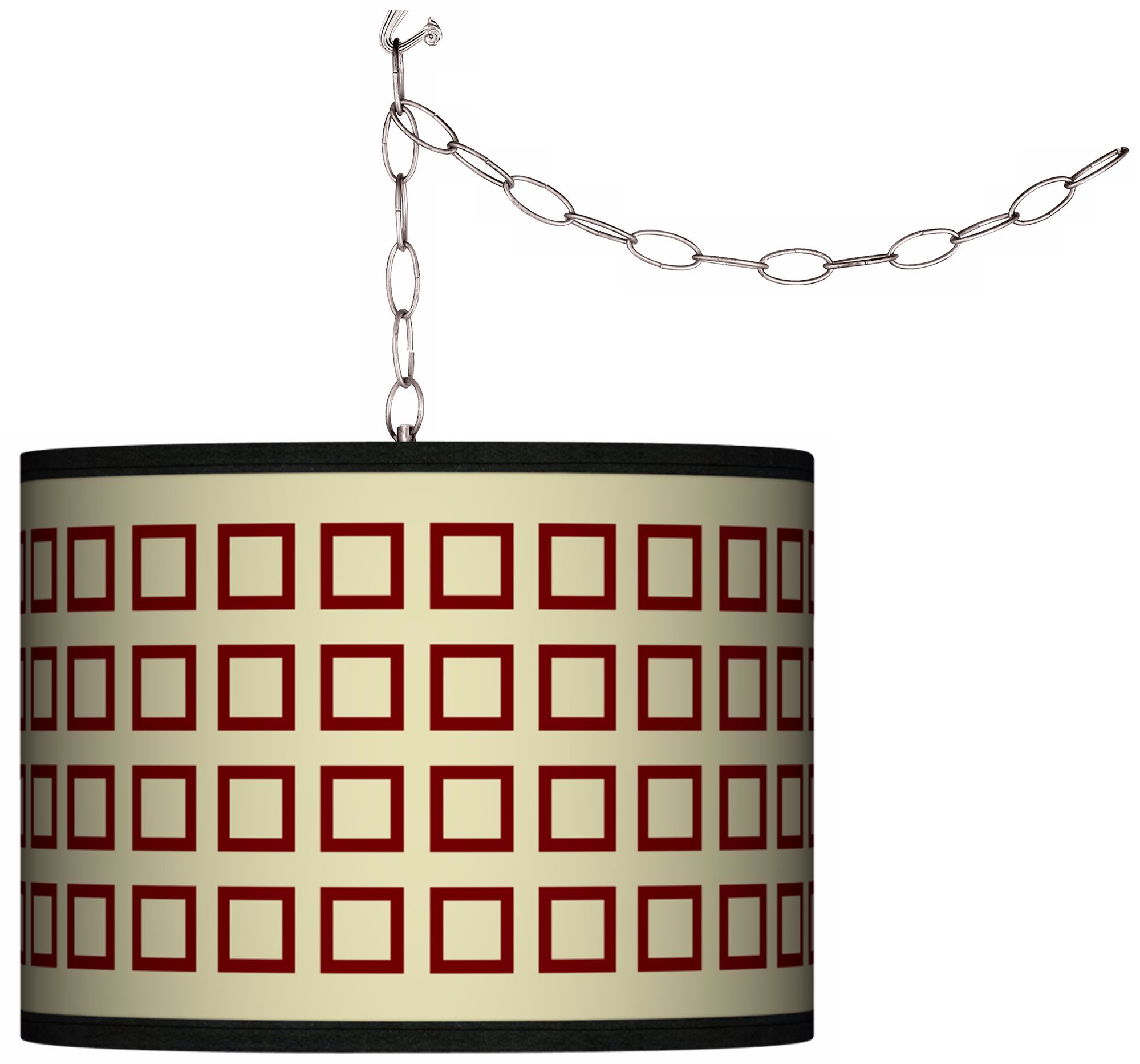 Swag Style Simply Squares Shade Plug-In Chandelier