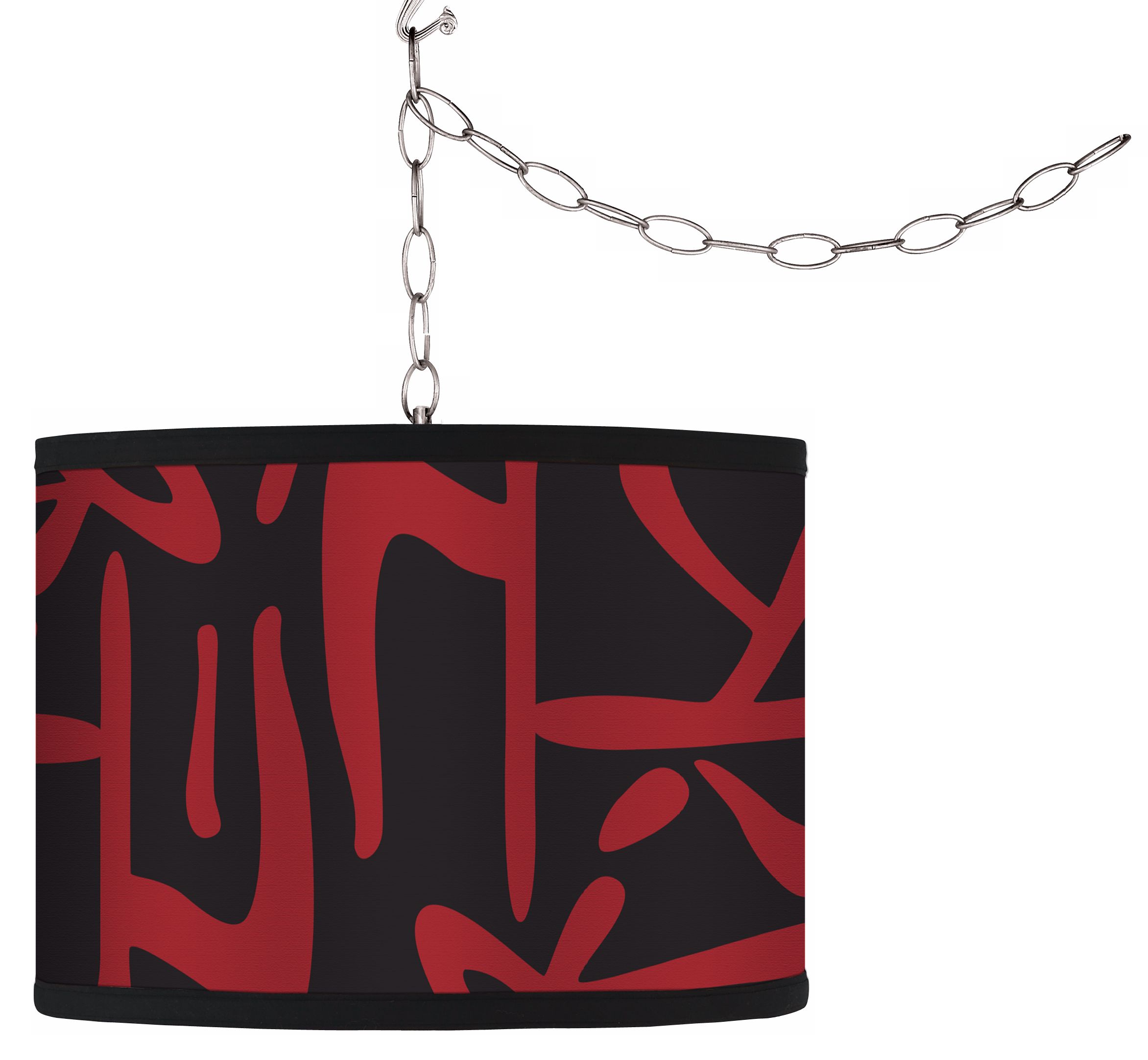 Swag Style Asian Flair Shade Plug-In Chandelier