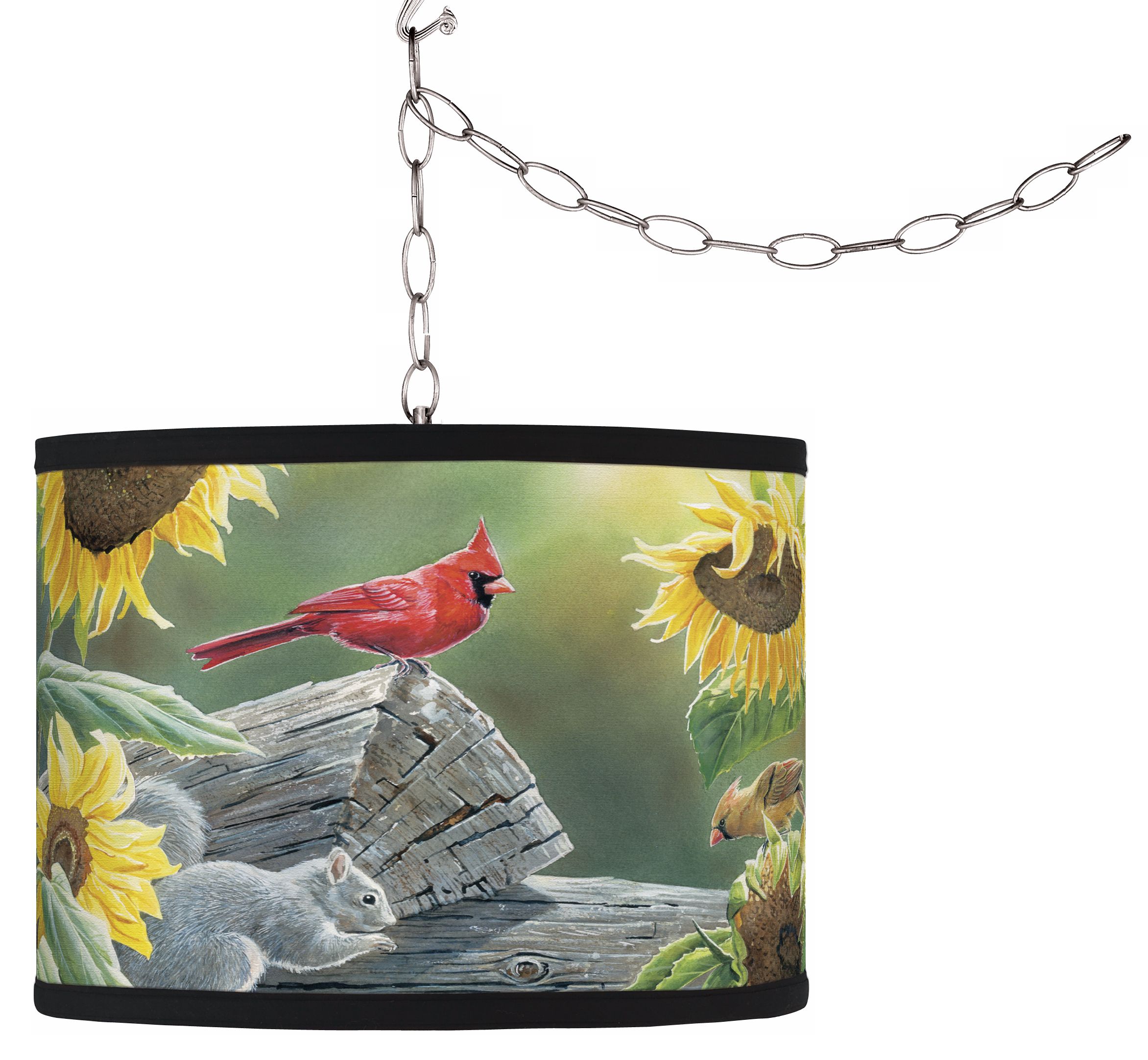 Swag Style Sunflower Buffet Shade Plug-In Chandelier