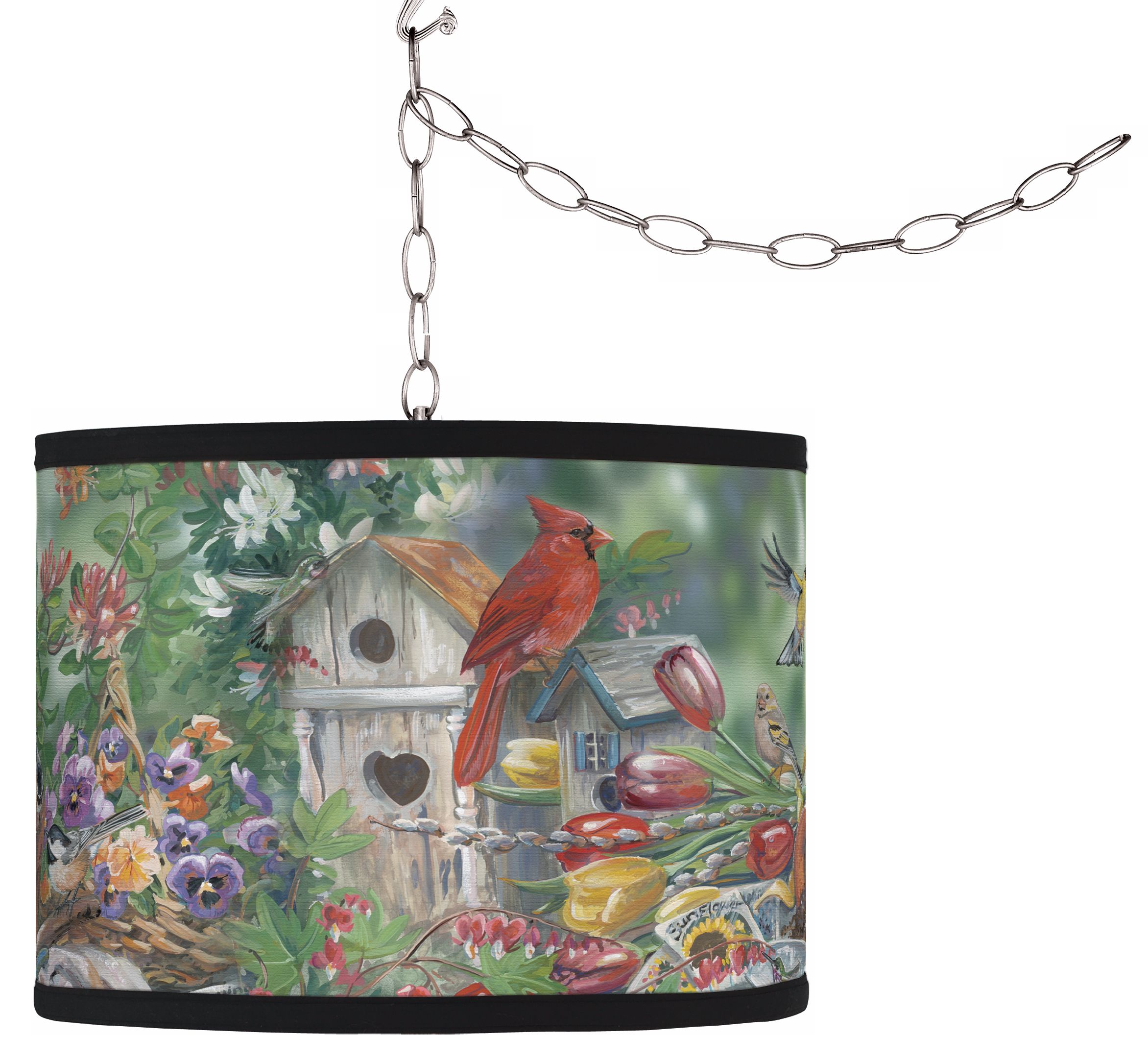 Swag Style Planting Time Shade Plug-In Chandelier
