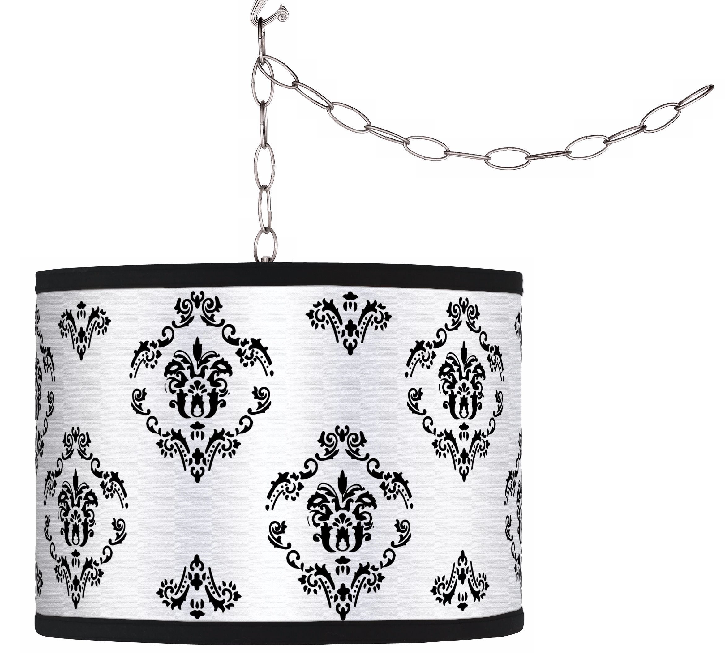 Swag Style French Crest Shade Plug-In Chandelier
