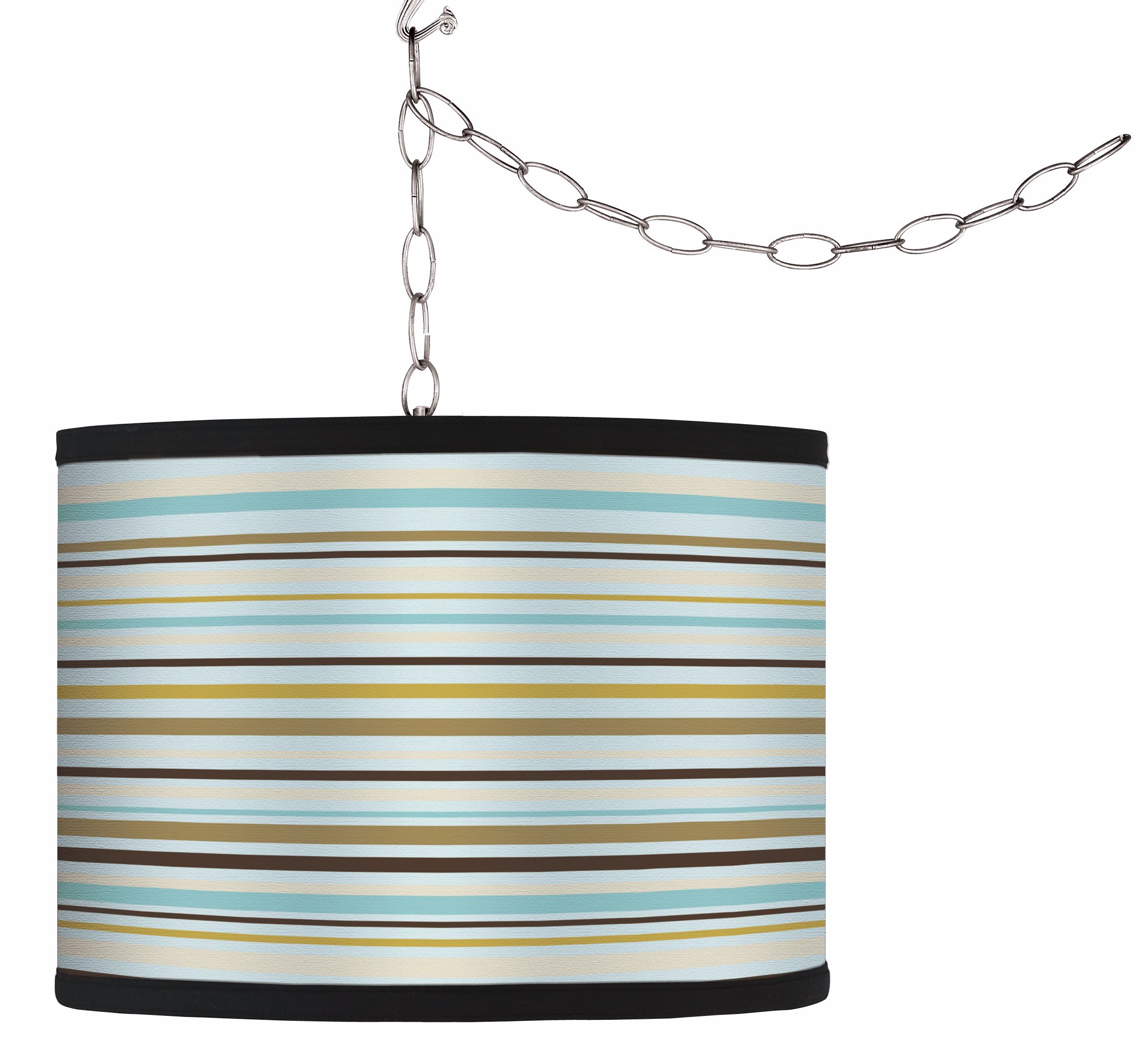 Stacy Garcia Countess Stripe Giclee Plug-In Swag Chandelier