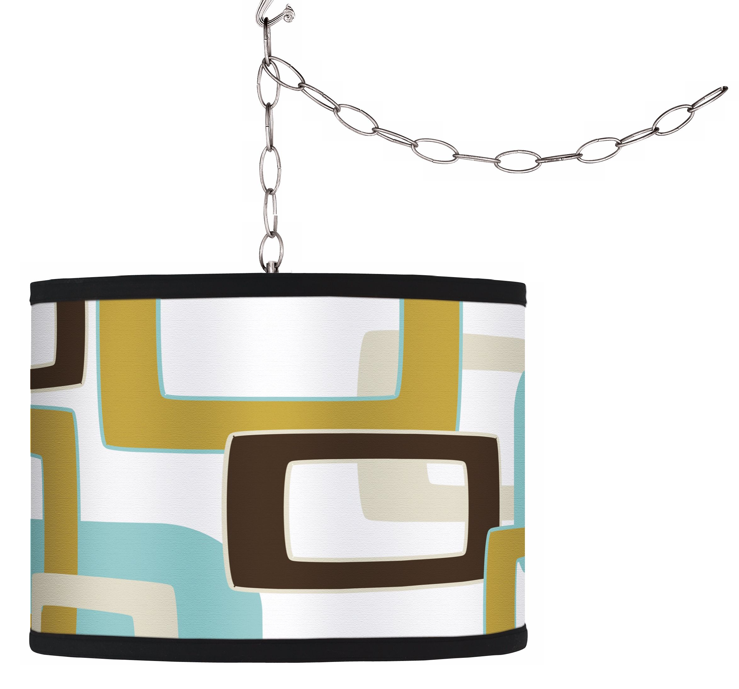 Swag Style Countess Retro Rectangles Shade Plug-In Chandelier