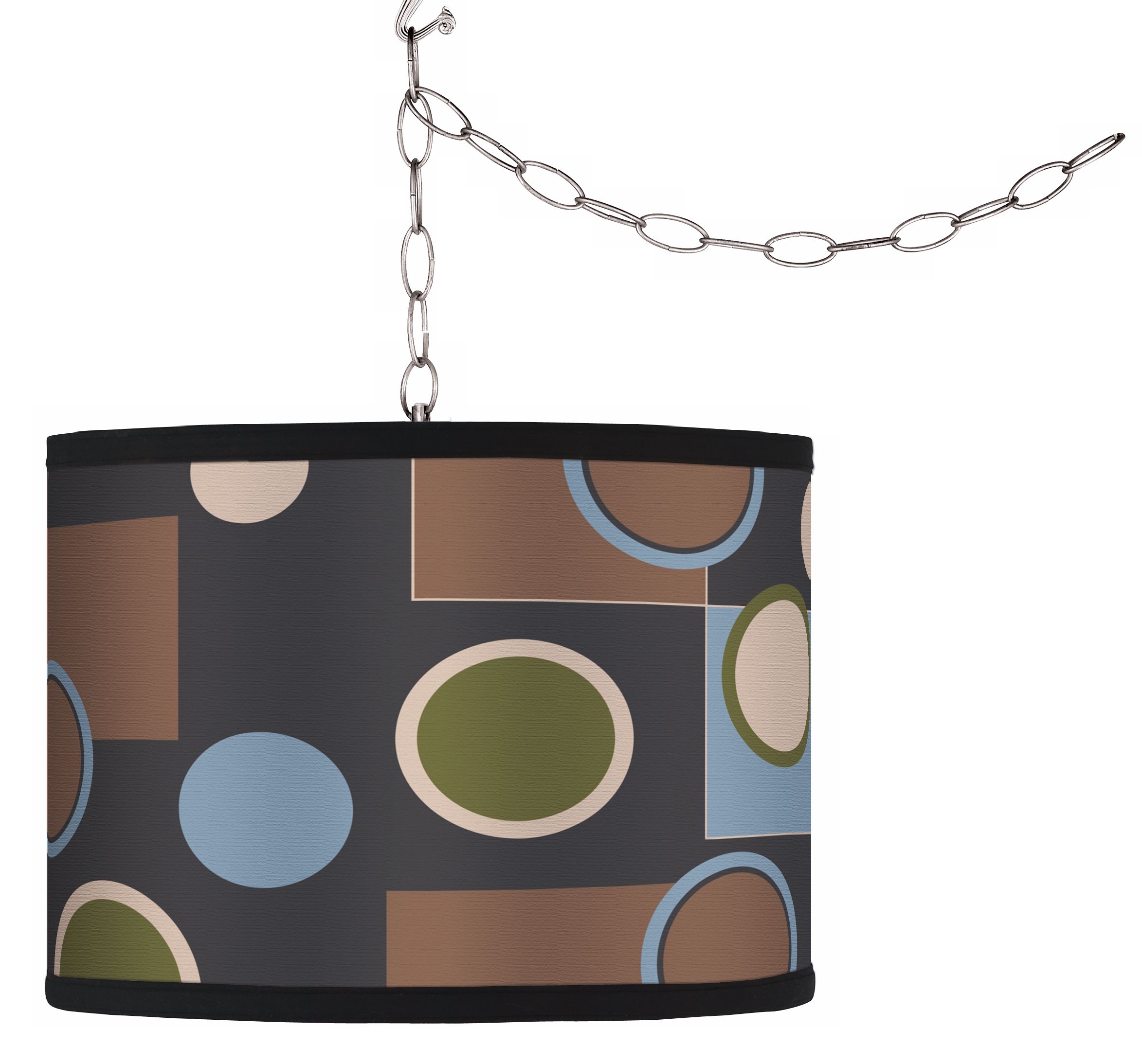 Swag Style Retro Lithic Medley Shade Plug-In Chandelier