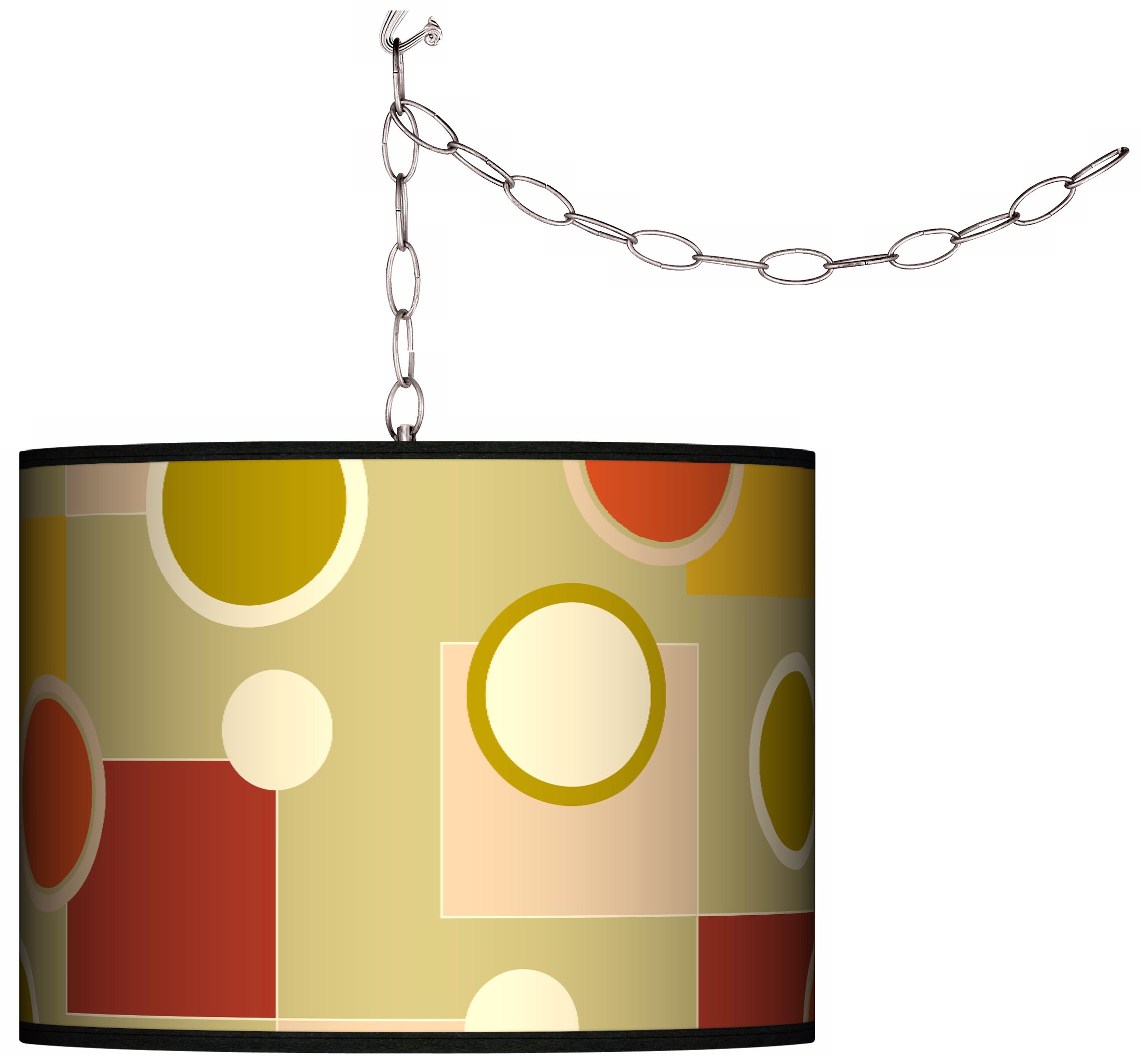 Swag Style Retro Citrus Medley Shade Plug-In Chandelier