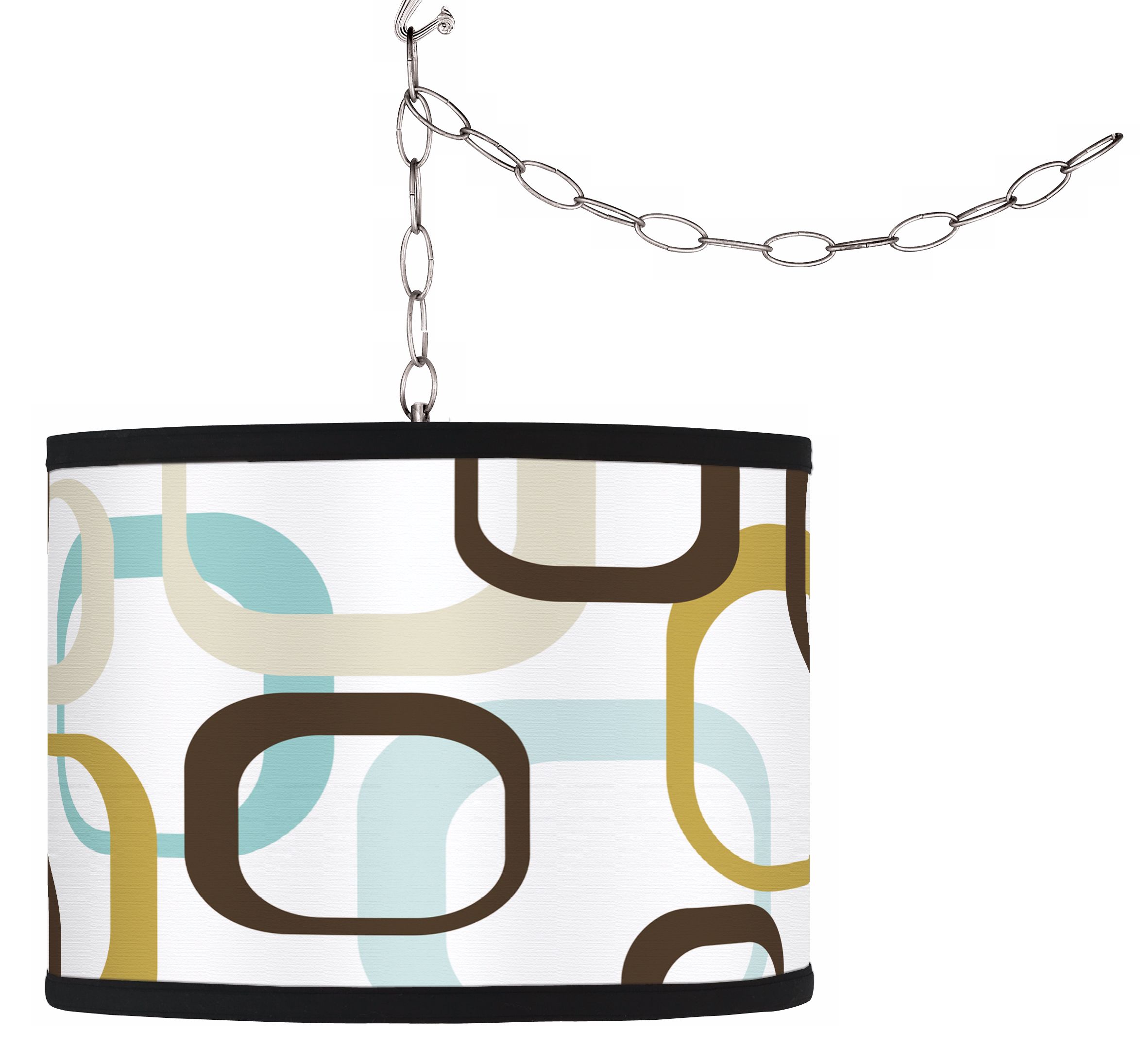 Swag Style Countess Square Scramble Shade Plug-In Chandelier