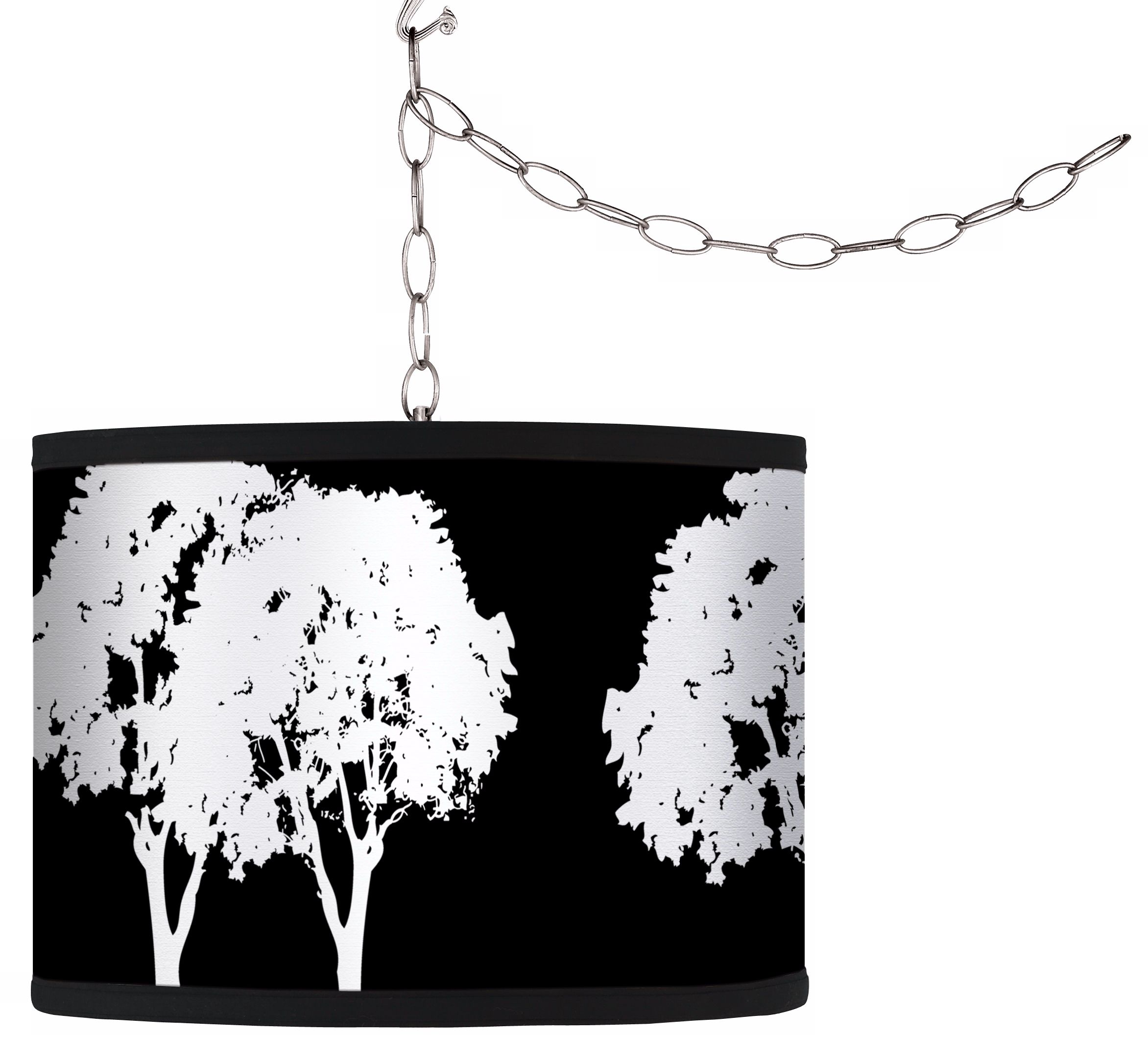 Stacy Garcia Forest Black Giclee Plug-In Swag Chandelier