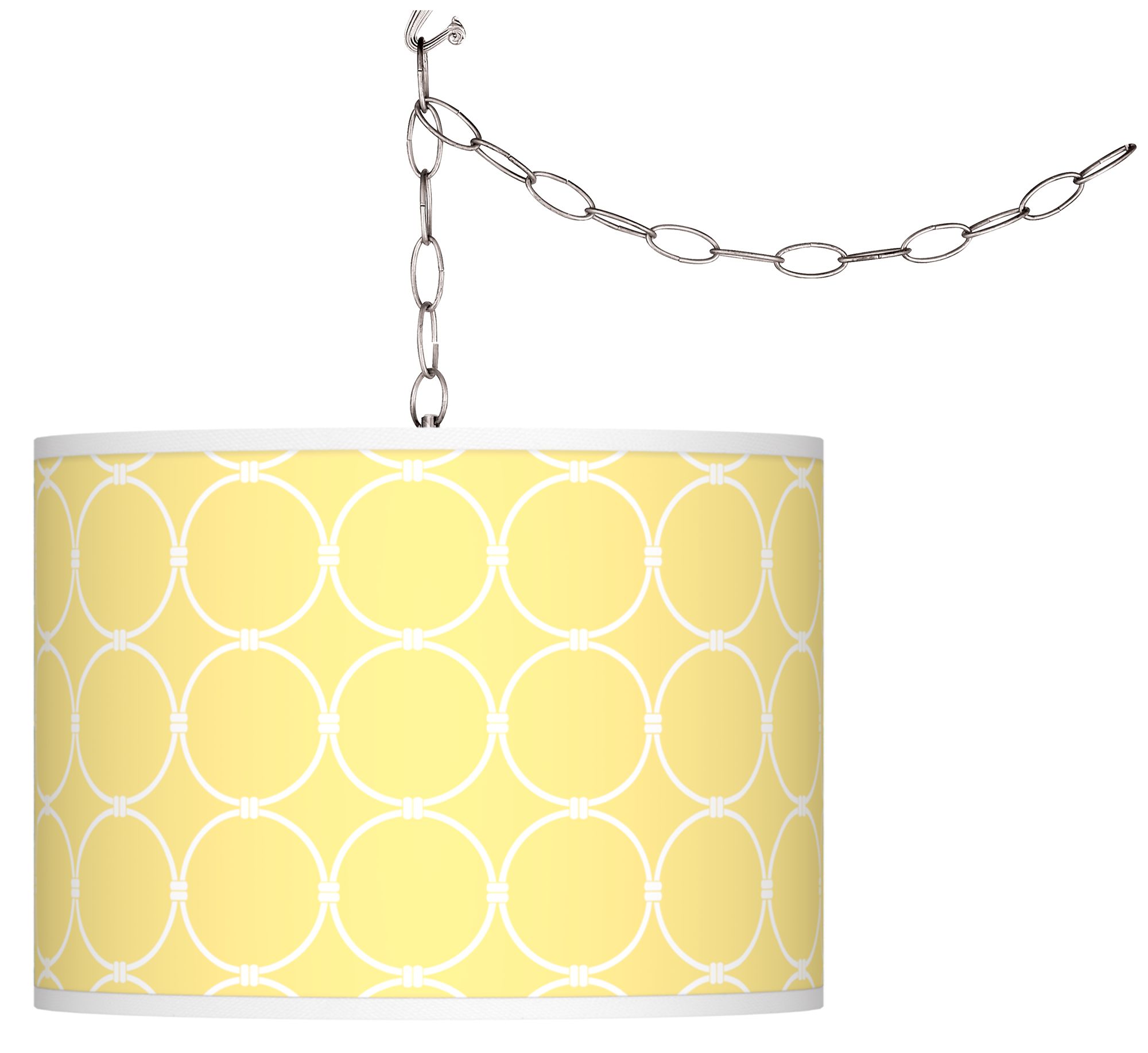 Lemon Interlace Giclee Plug-In Swag Chandelier