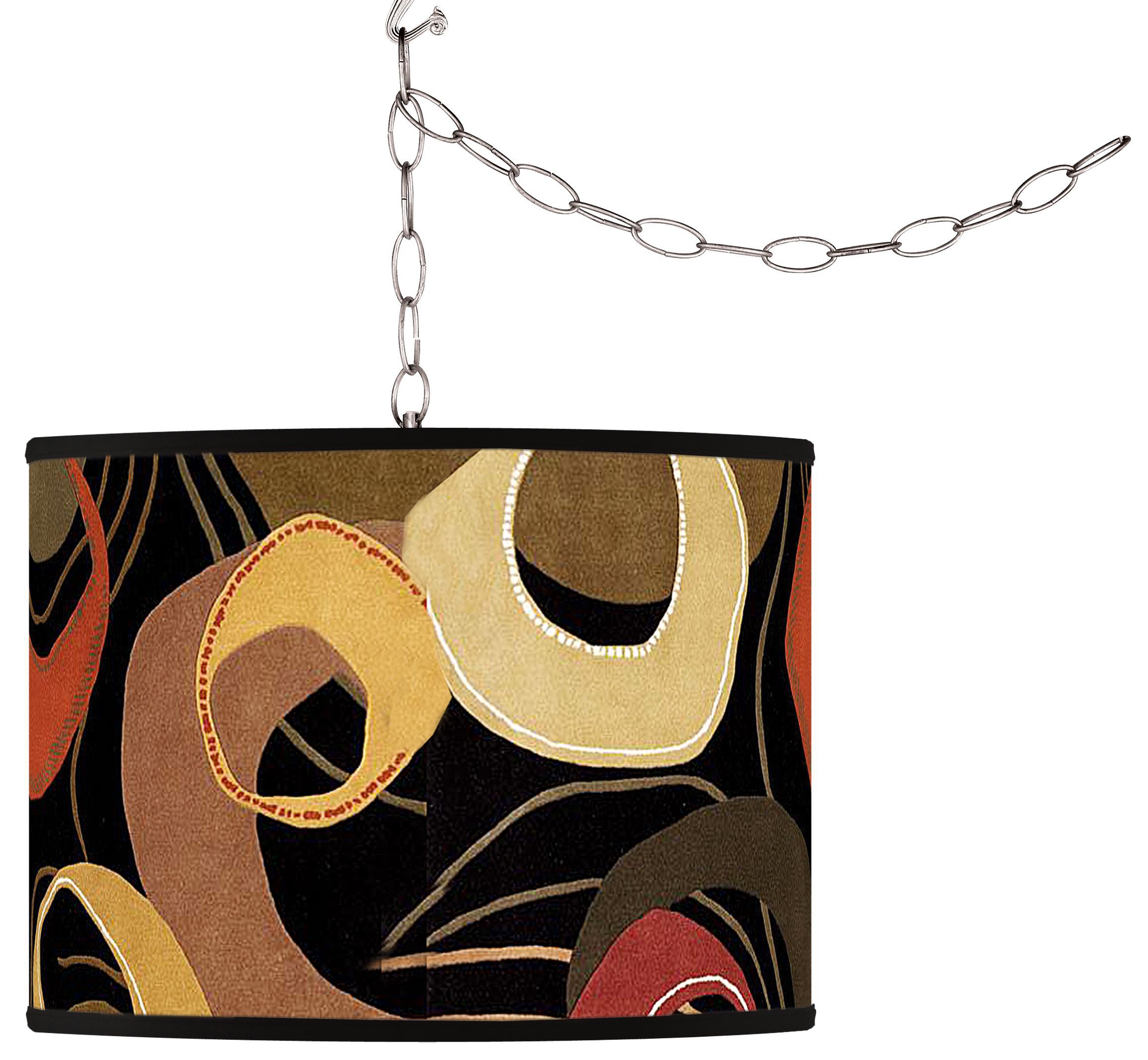 Rhythm Motif Giclee Swag Style Plug-In Chandelier