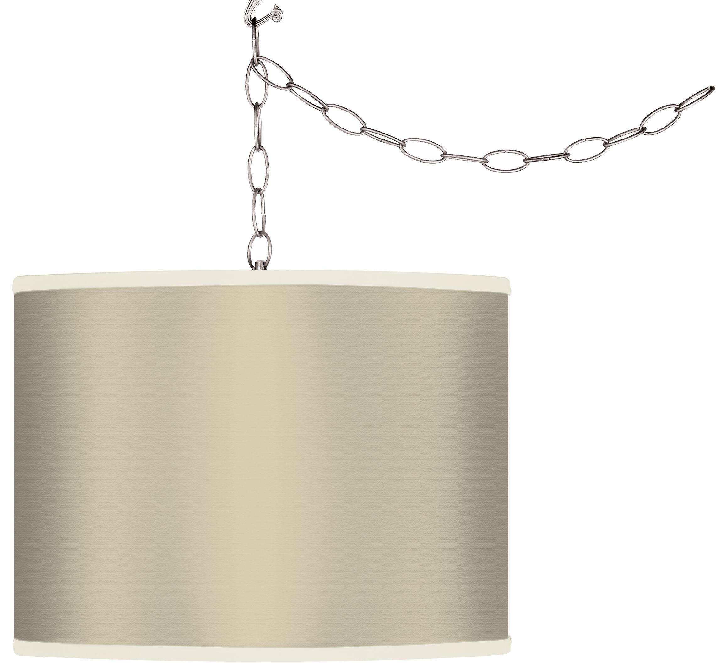 Softer Tan Giclee Swag Style Plug-In Chandelier