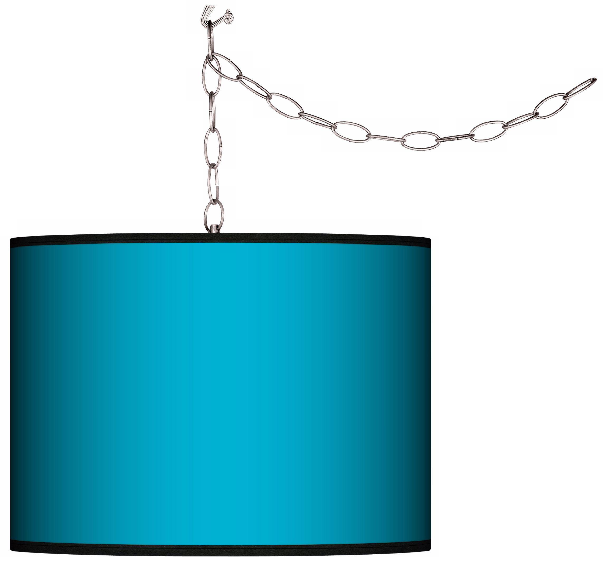 All Aqua Swag Style Plug-In Chandelier