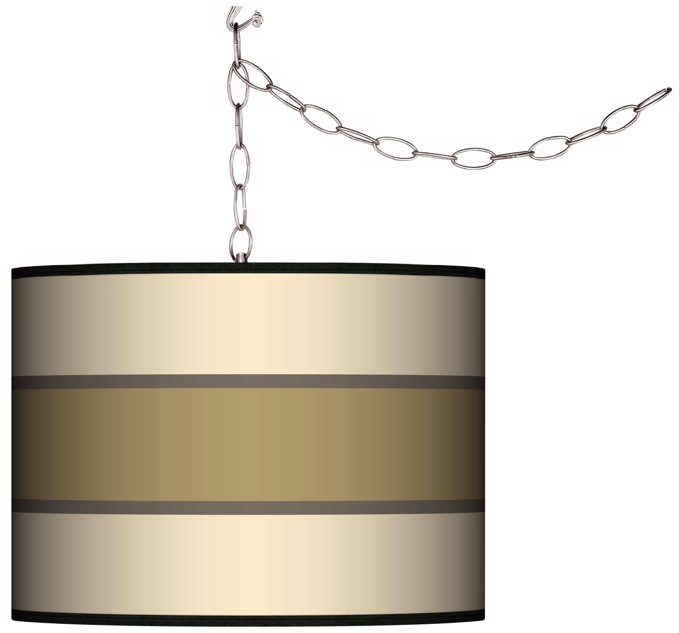 Tones of Beige Swag Style Plug-In Chandelier