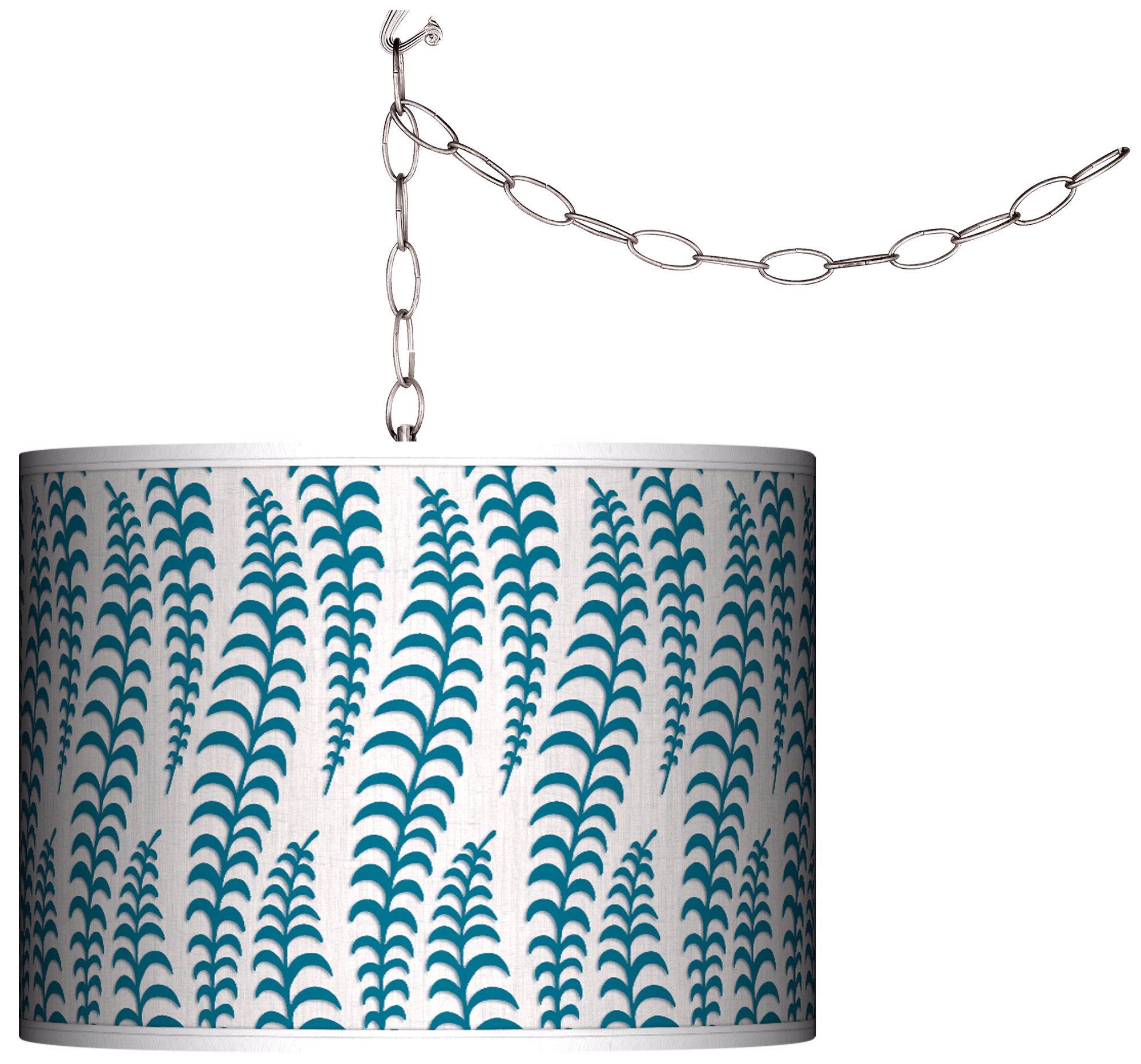 Stacy Garcia Fancy Fern Peacock Plug-In Swag Chandelier